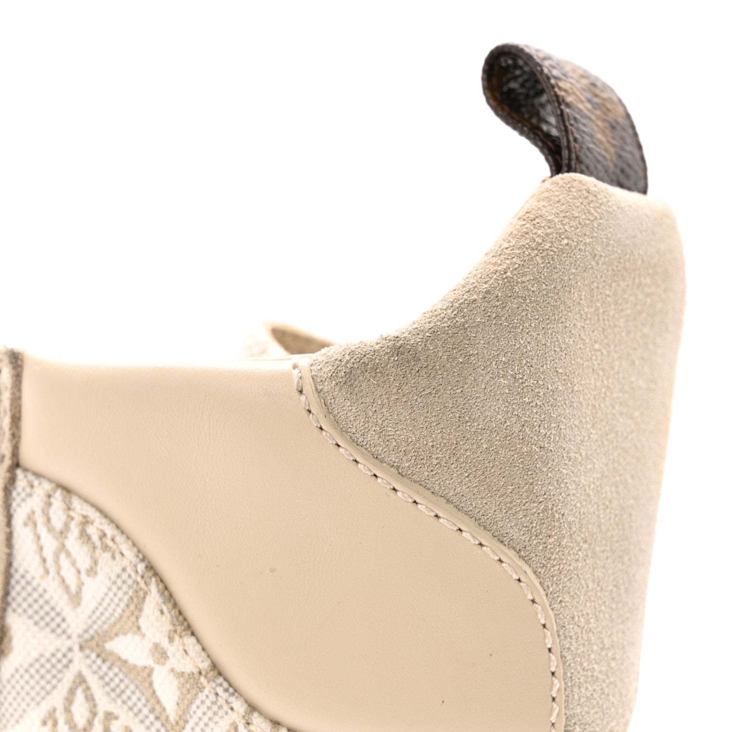 Suede Calfskin Jacquard Since 1854 Laureate Platform Desert Boots 37.5 Beige