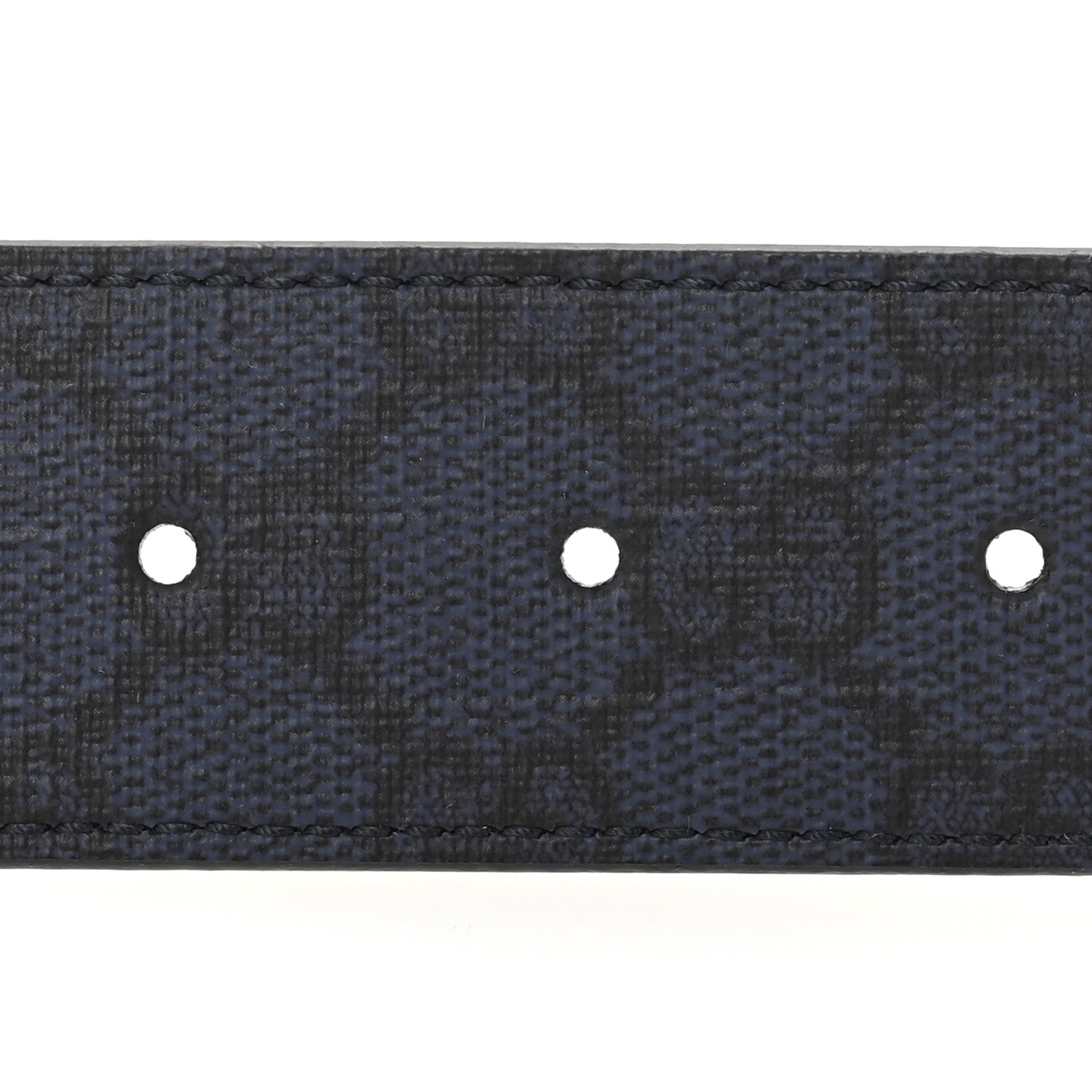 GG Supreme Monogram Plutone Calfskin Palladium Double G Reversible 37mm Belt 90 36 Black Blue