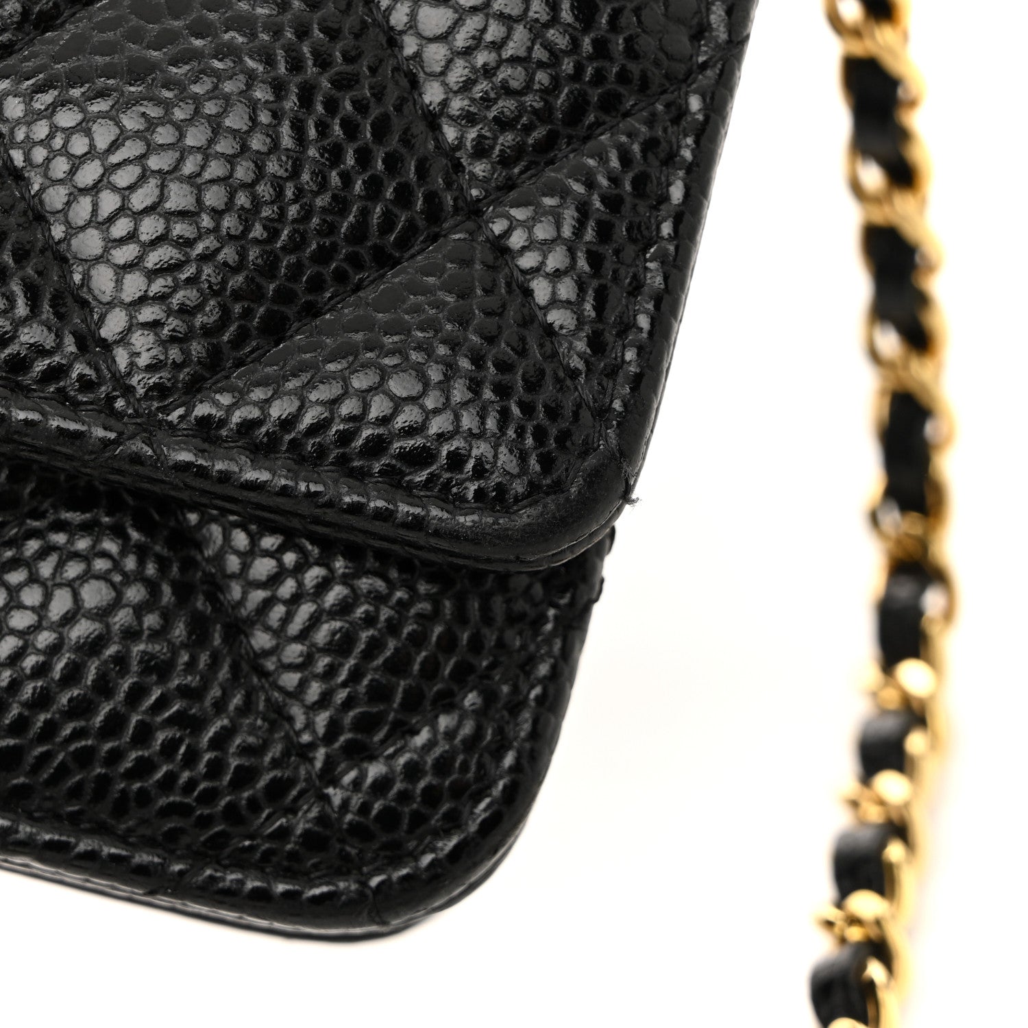 Caviar Quilted Wallet On Chain WOC Black