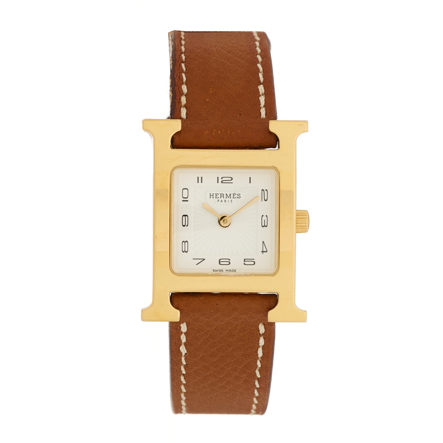 Stainless Steel Epsom 21mm Heure H Hour Quartz Watch Gold
