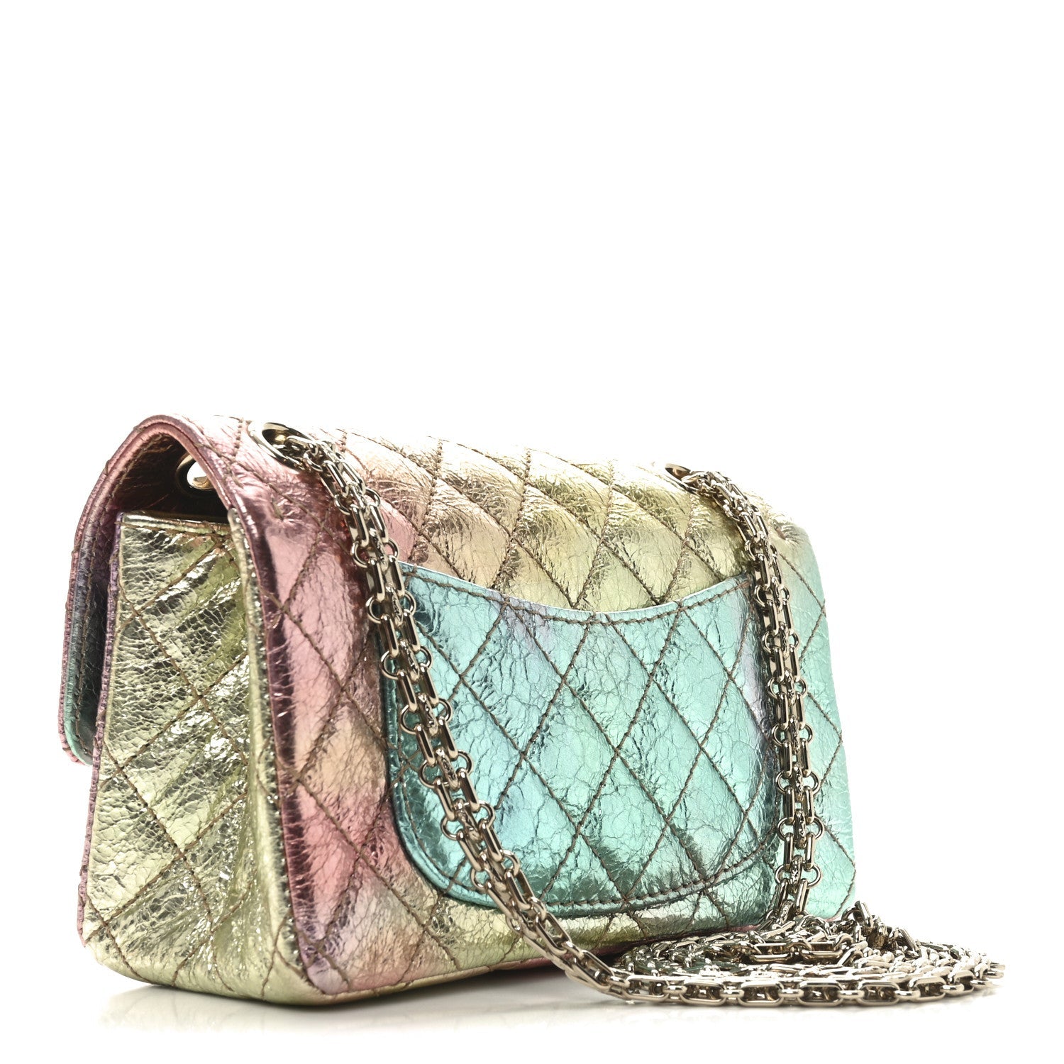 Metallic Goatskin Quilted Mini 2.55 Reissue Flap Multicolor