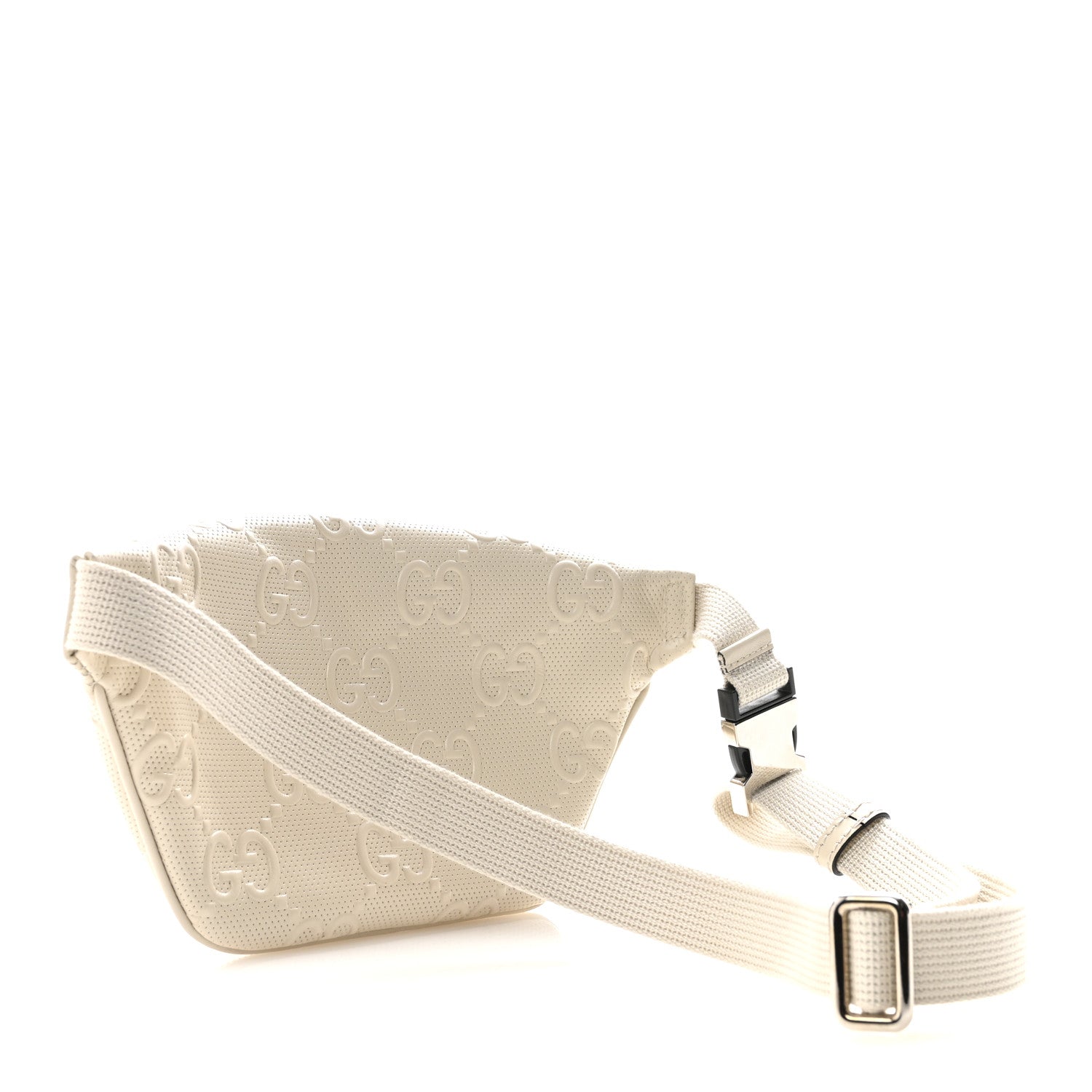 Calfskin GG Tennis Embossed Belt Bag Mystic White