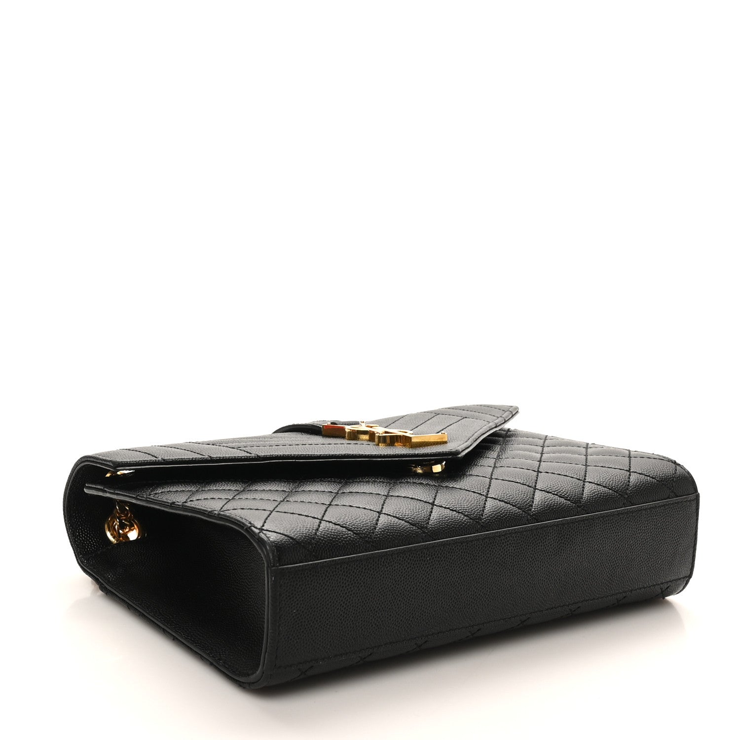 Grain De Poudre Textured Mixed Matelasse Triquilt Medium Monogram Satchel Black