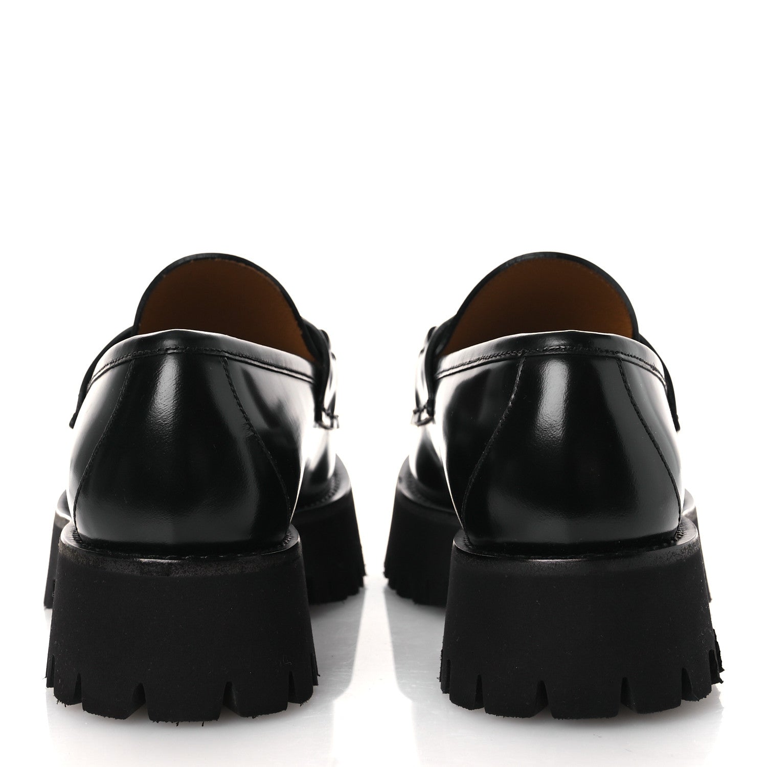 Cordovan Lux Womens Horsebit 45mm Platform Loafers 38.5 Black