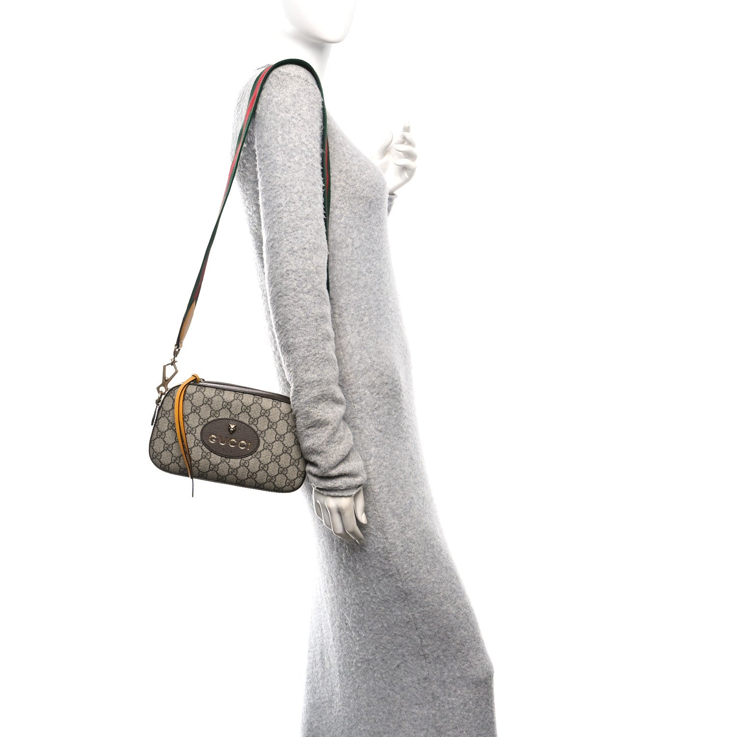 GG Supreme Monogram Web Neo Vintage Shoulder Bag Beige New Acero Crop