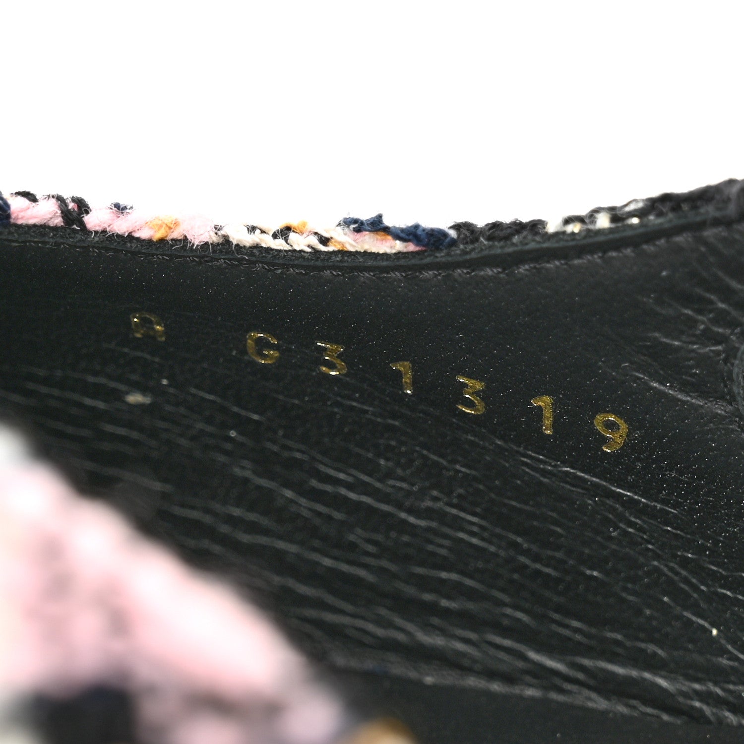 Tweed Cap Toe CC Slingback Flats 40 Black Pink White