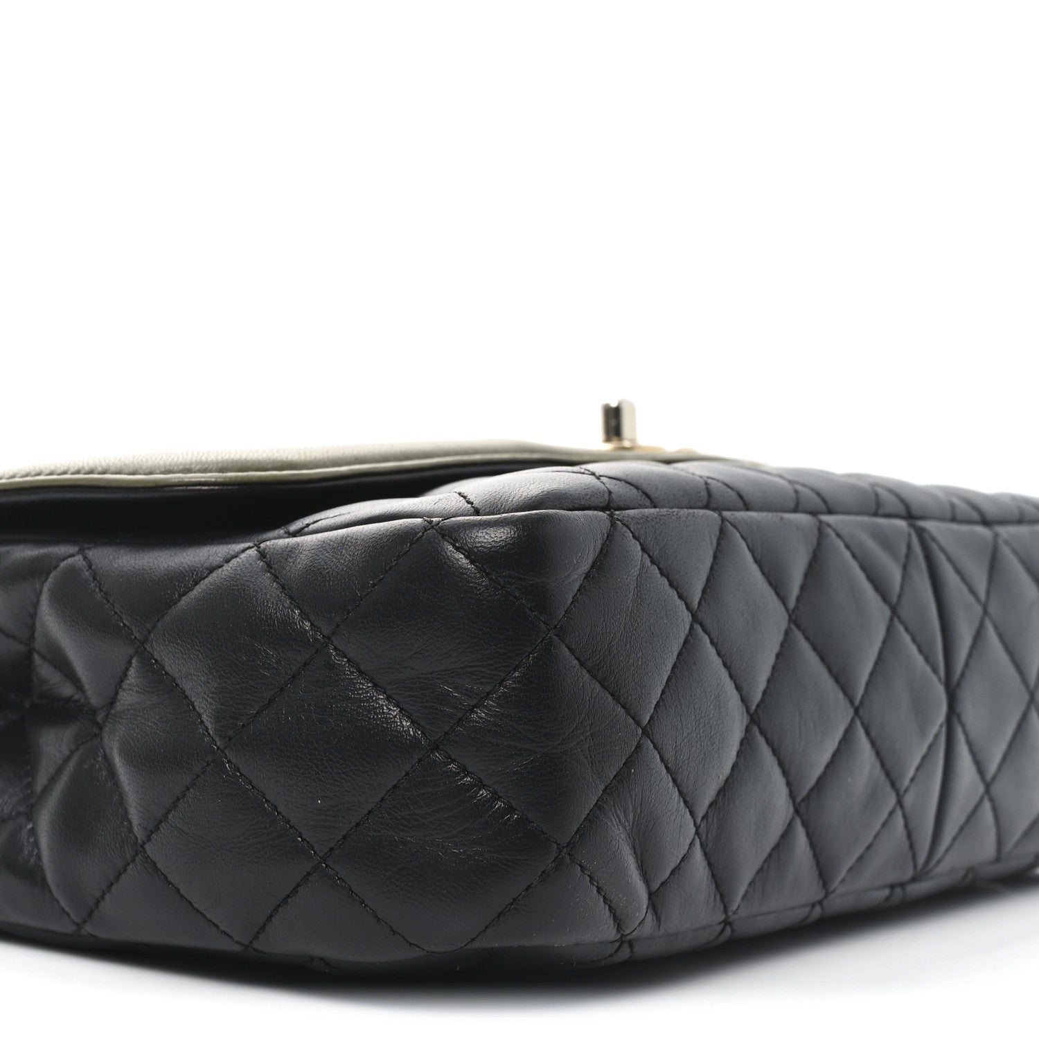 Lambskin Quilted Bi-Color Flap Black Green