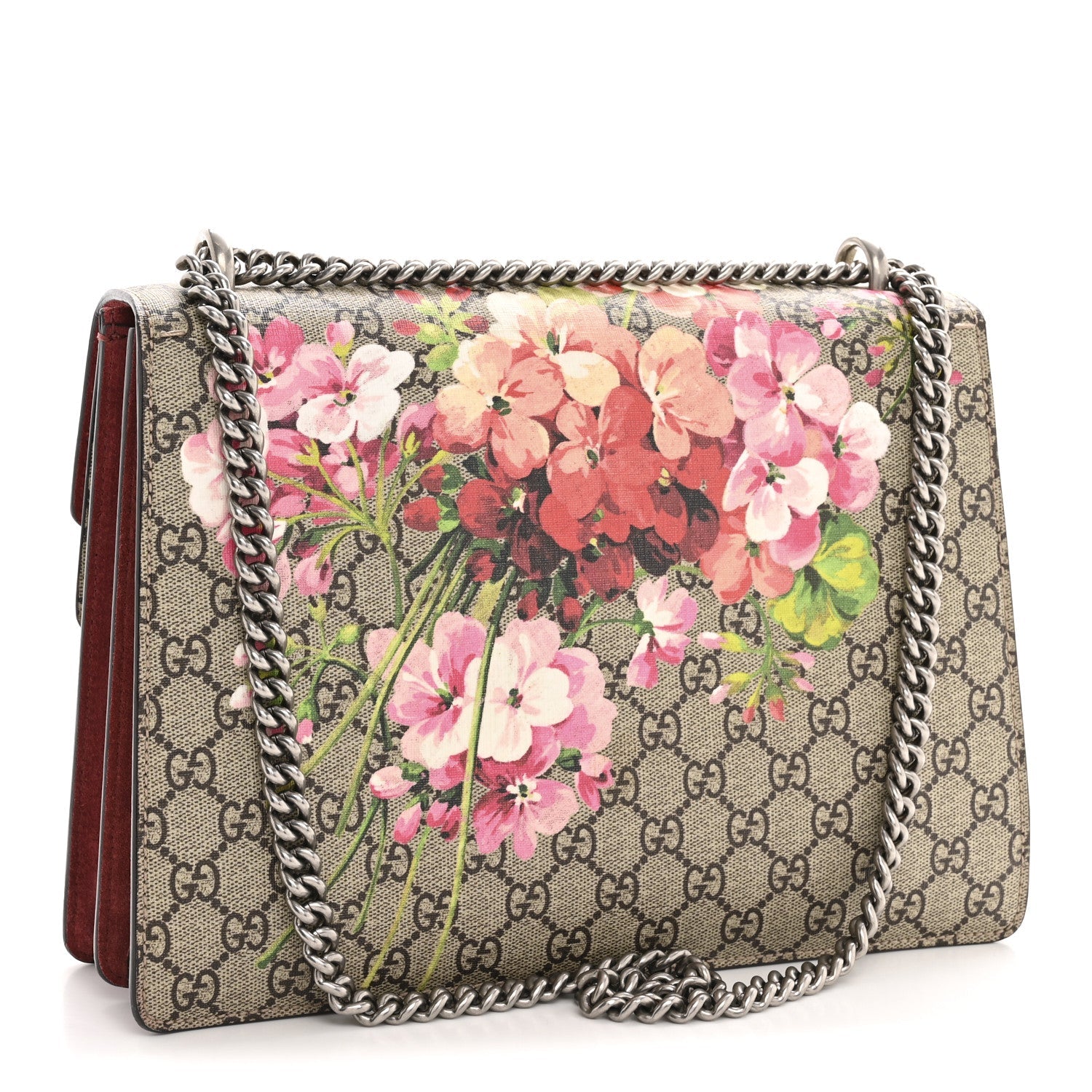 GG Supreme Monogram Blooms Medium Dionysus Shoulder Bag Beige Multicolor Dry Rose
