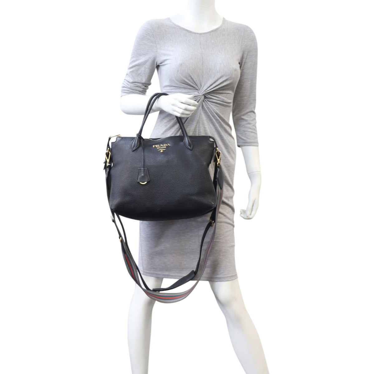 Prada Vitello Daino Zip Tote