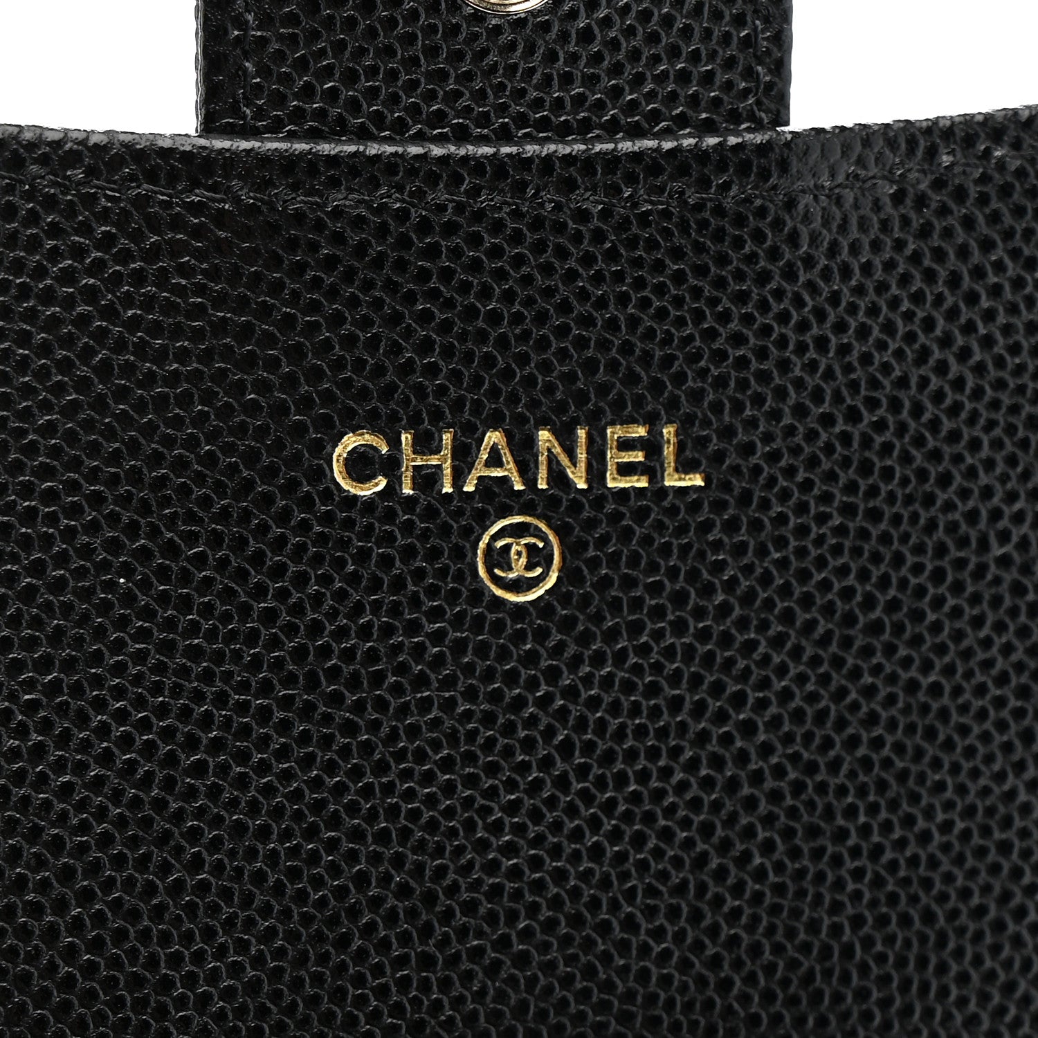 Caviar Quilted Phone Holder Wallet on Removable Chain Black