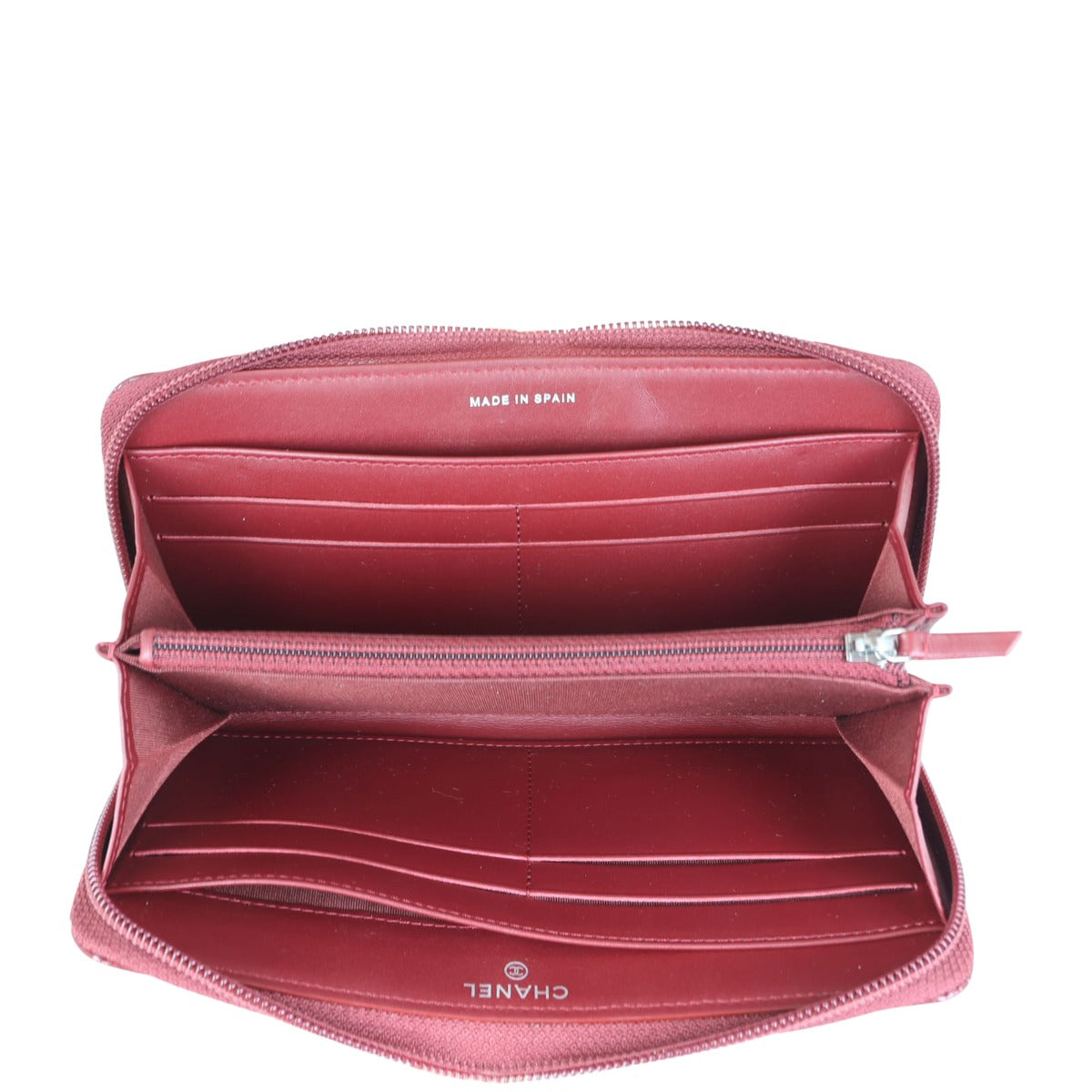 Chanel Timeless Patent Caviar Zip Around Wallet