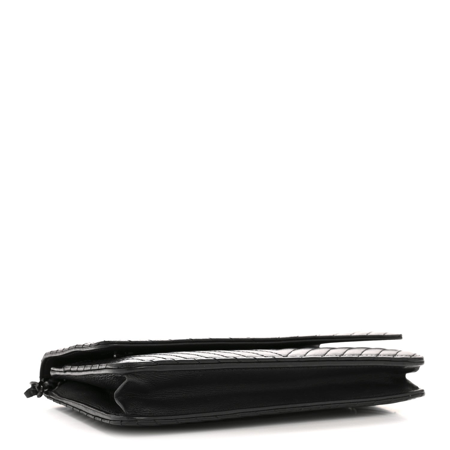 Lambskin Chevron Quilted Wallet On Chain WOC So Black
