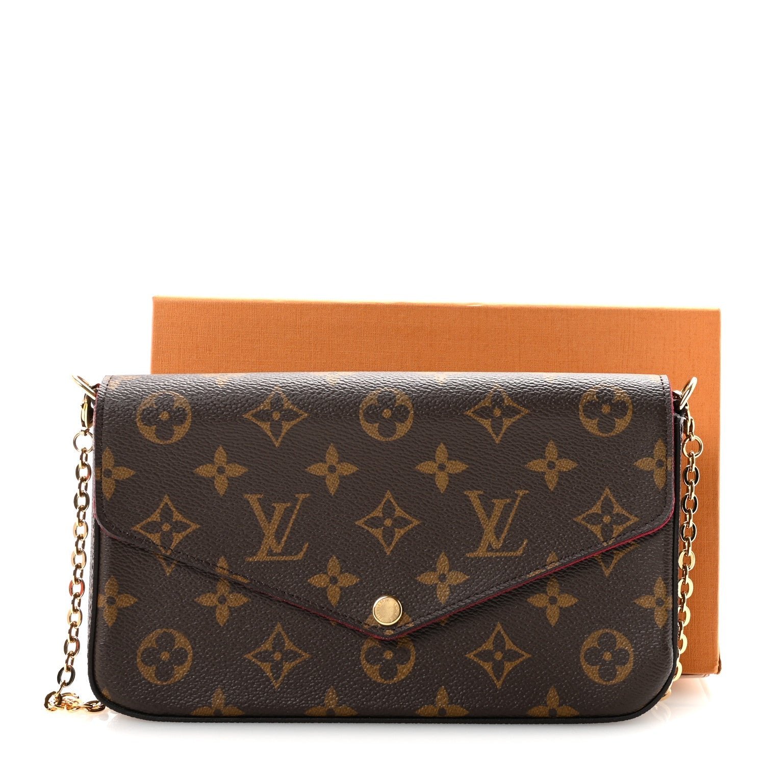 Monogram Pochette Felicie Chain Wallet Fuchsia