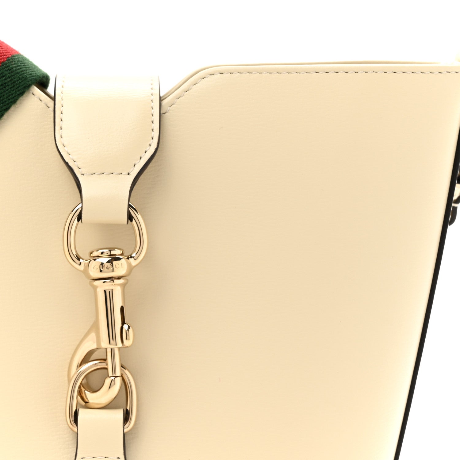 Tritone Calfskin Web Mini Ophidia Bucket Bag New Ivoire