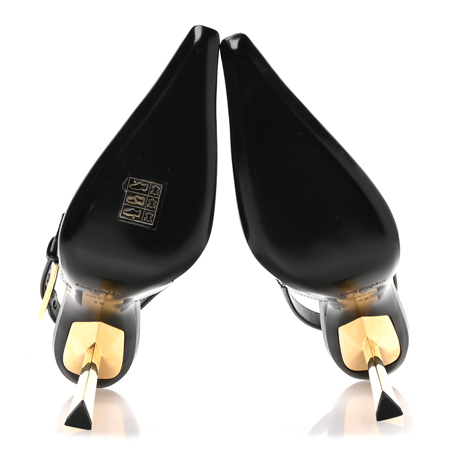 Glazed Calfskin Lee Slingback Pumps 35 Black