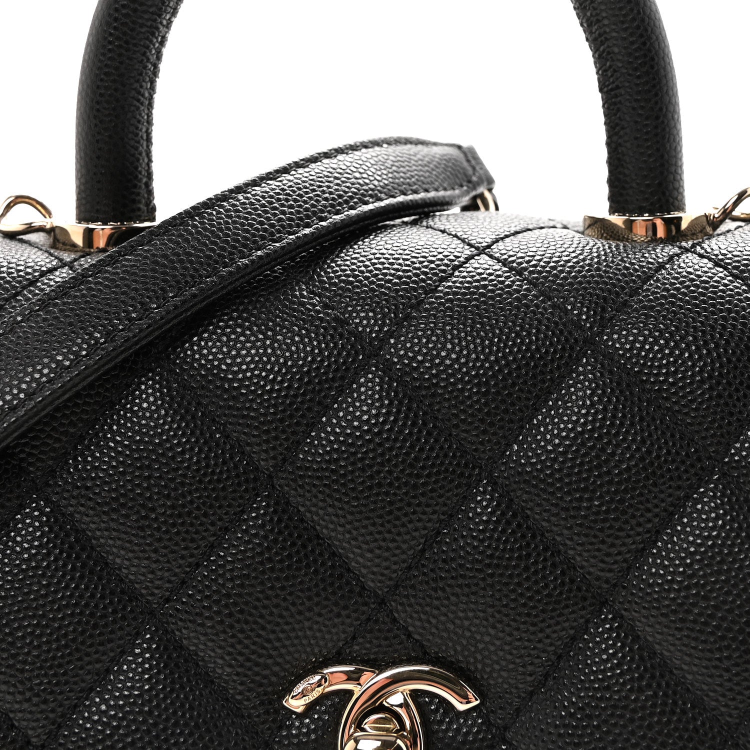 Caviar Quilted Extra Mini Coco Handle Flap Black