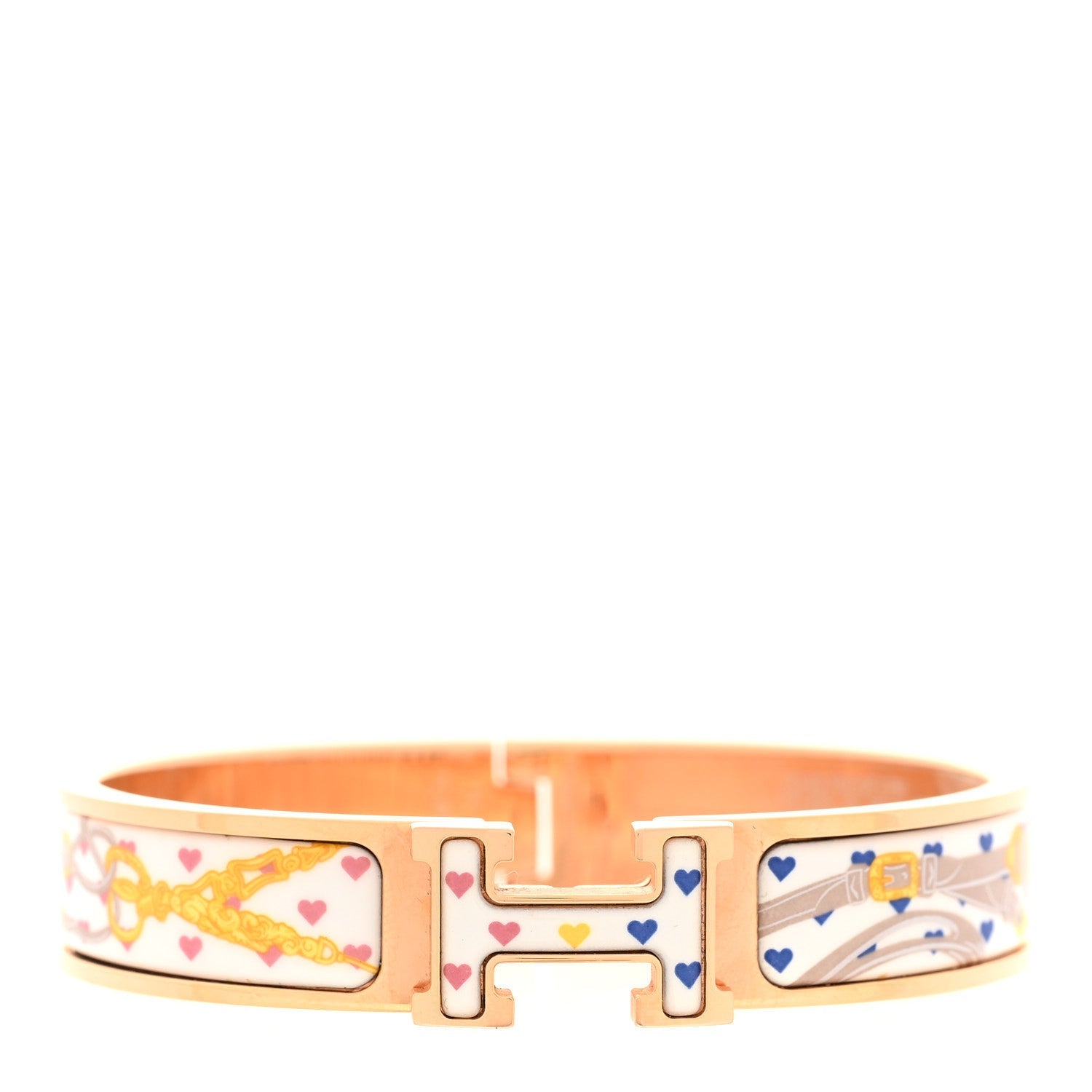 Enamel Narrow Print Brides de Gala Love Clic Clac H Bracelet PM Confettis