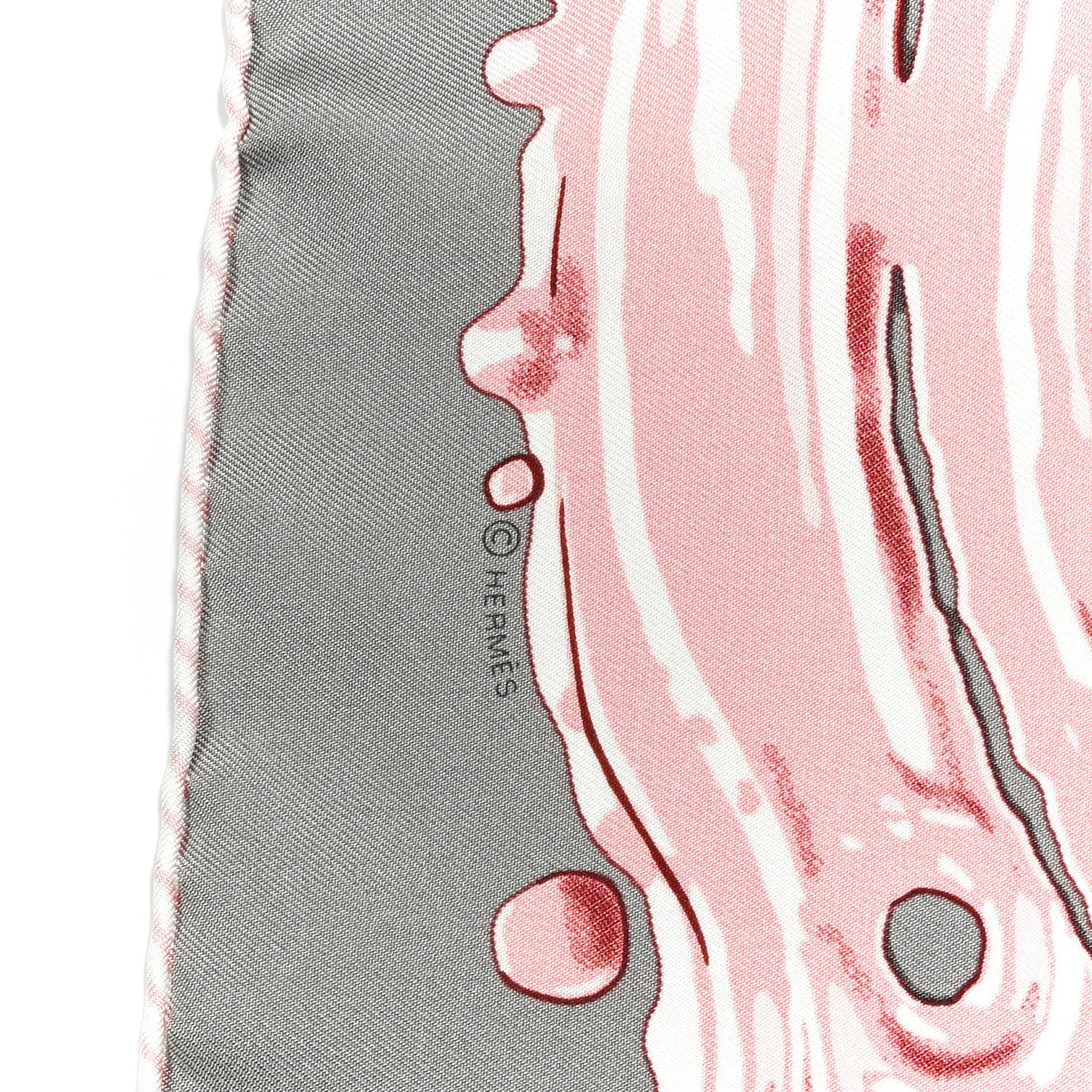 Silk Peinture Fraiche Scarf 45 Gris Acier Vieux Rose