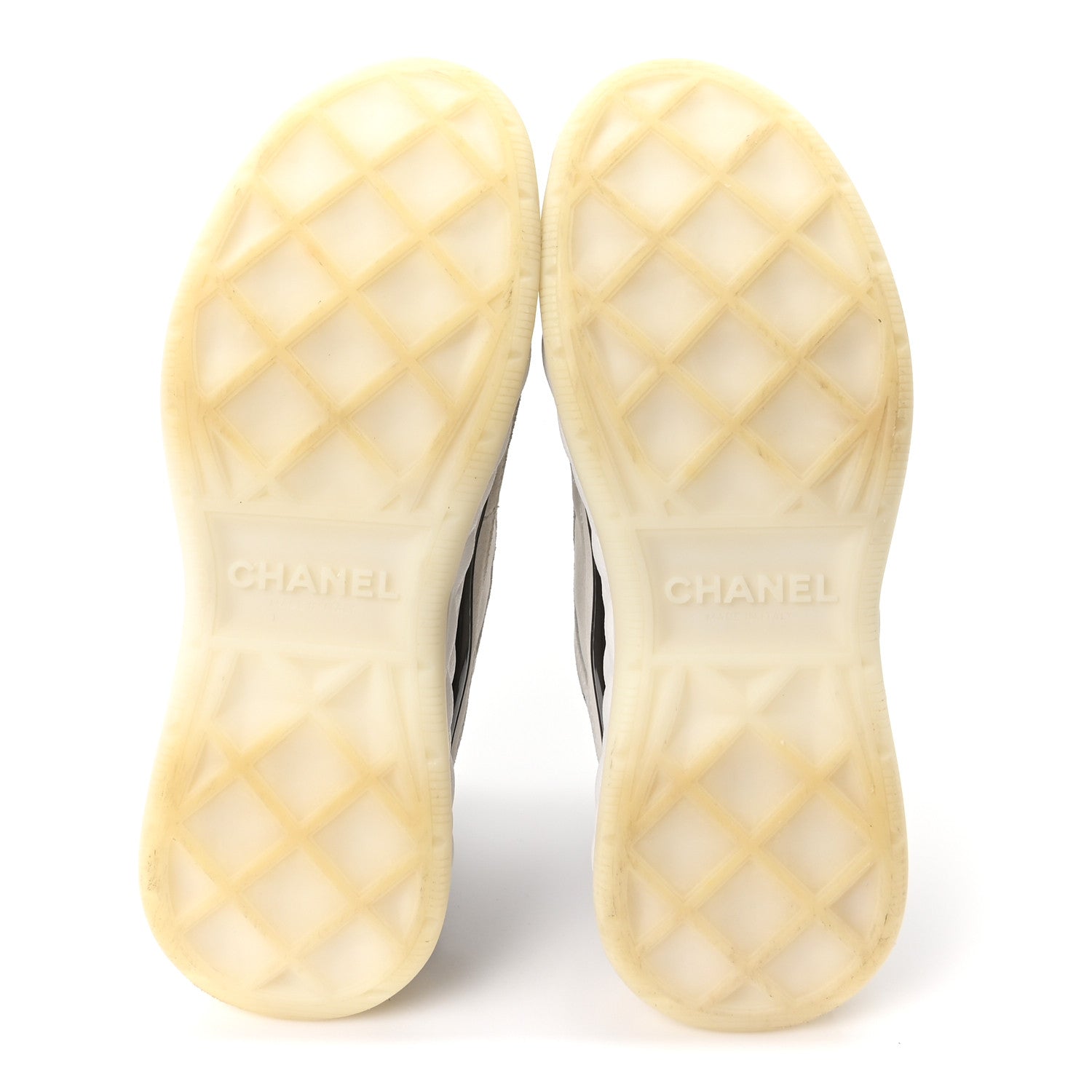 Suede Calfskin Nylon Grosgrain CC Sneakers 37 White