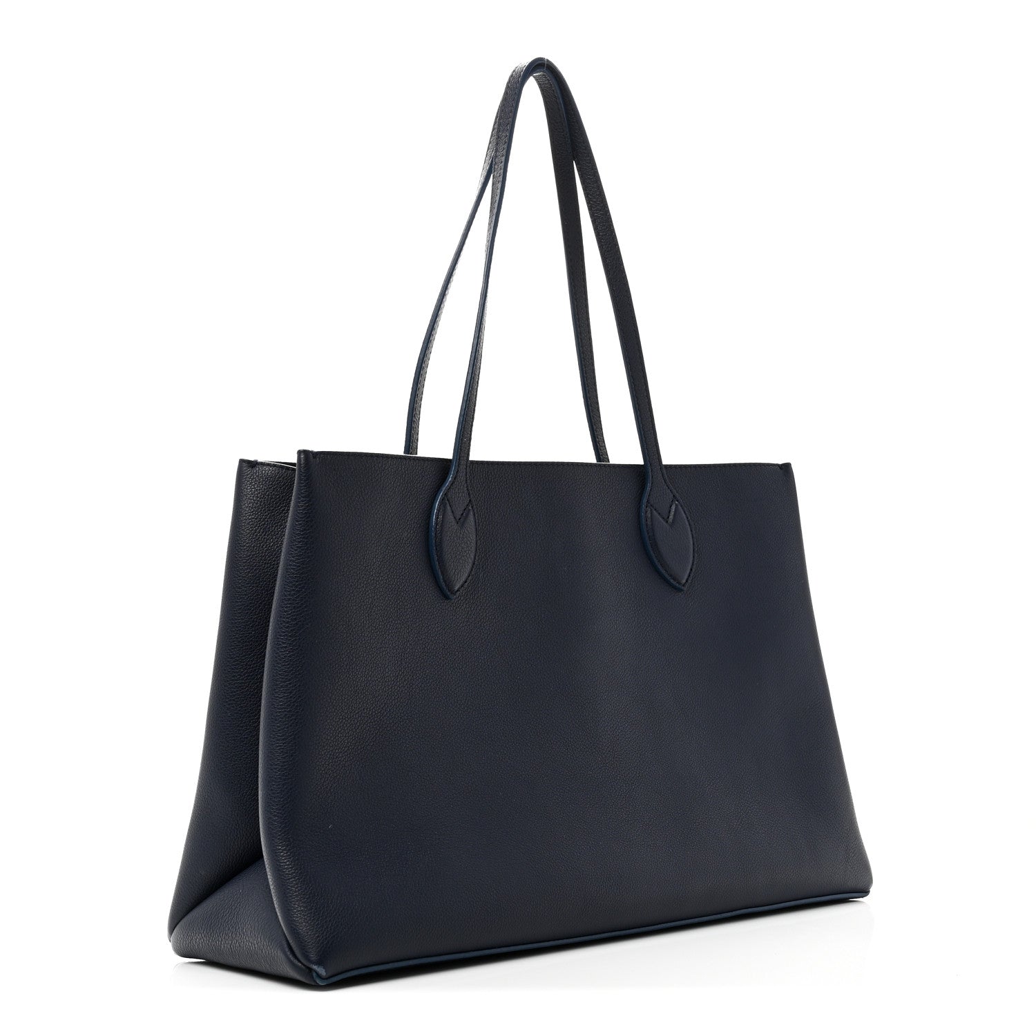 Grained Calfskin Lockme Shopper Navy