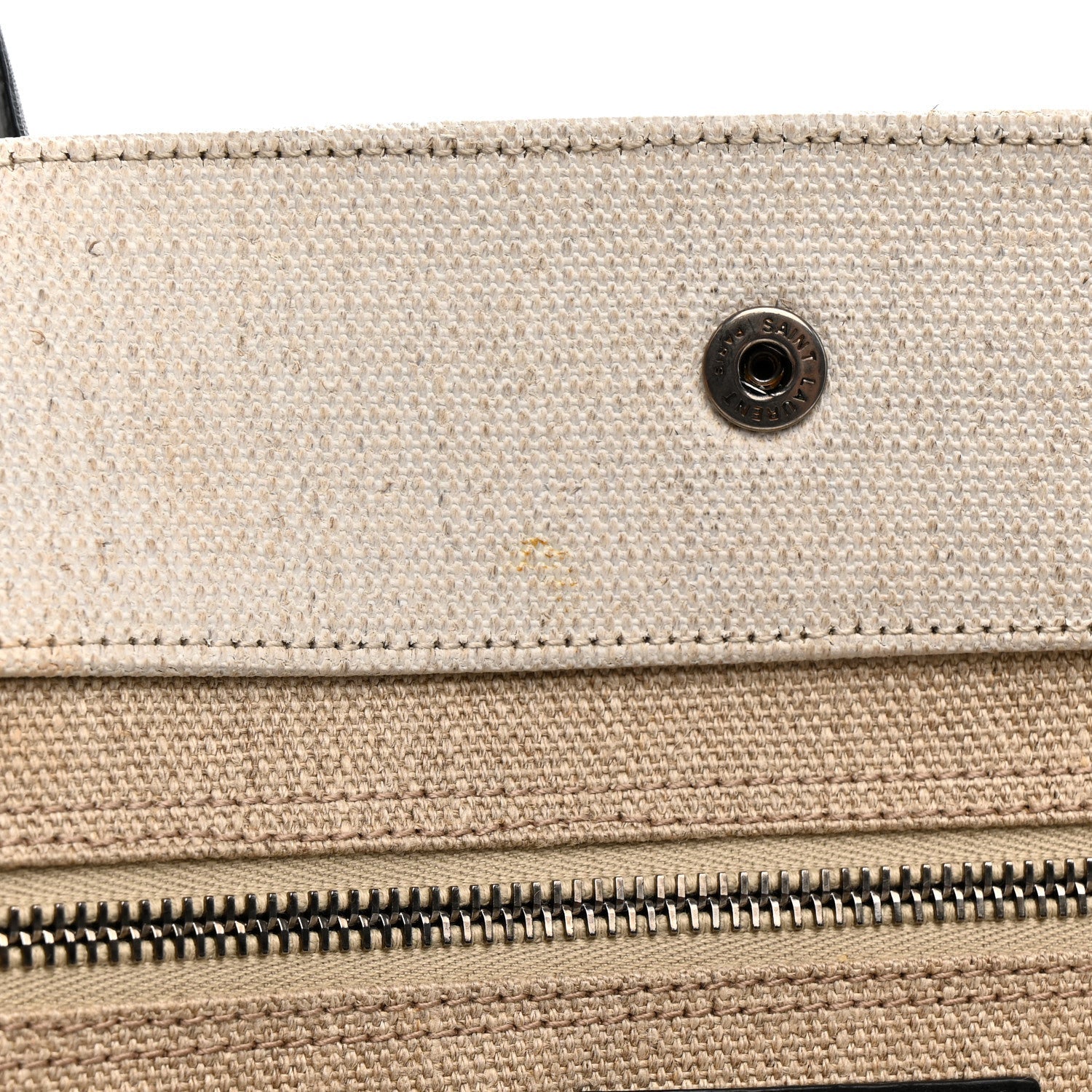 Linen Calfskin Rive Gauche Tote Optic White
