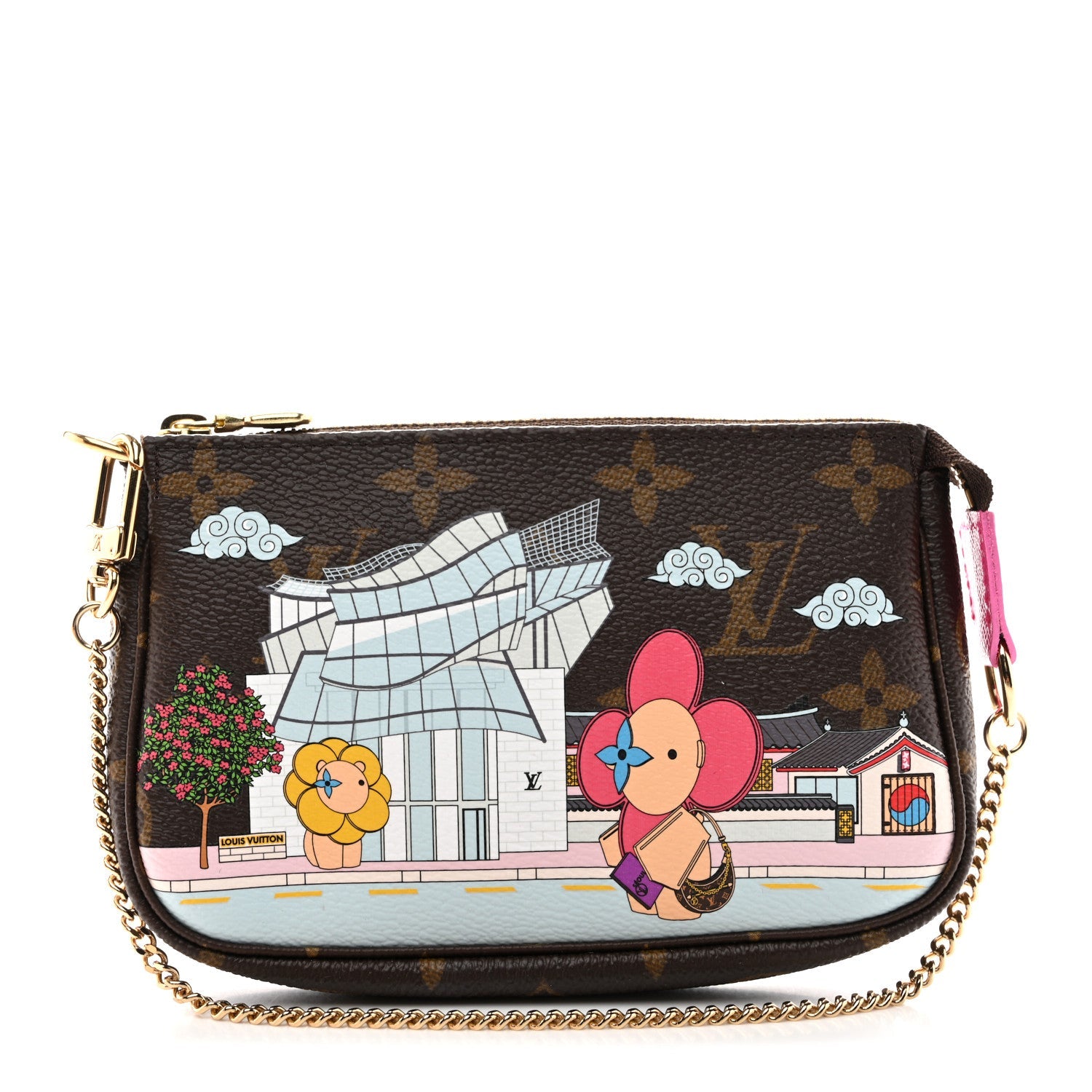 Monogram 2022 Christmas Animation Seoul Mini Pochette Accessories Fuchsia