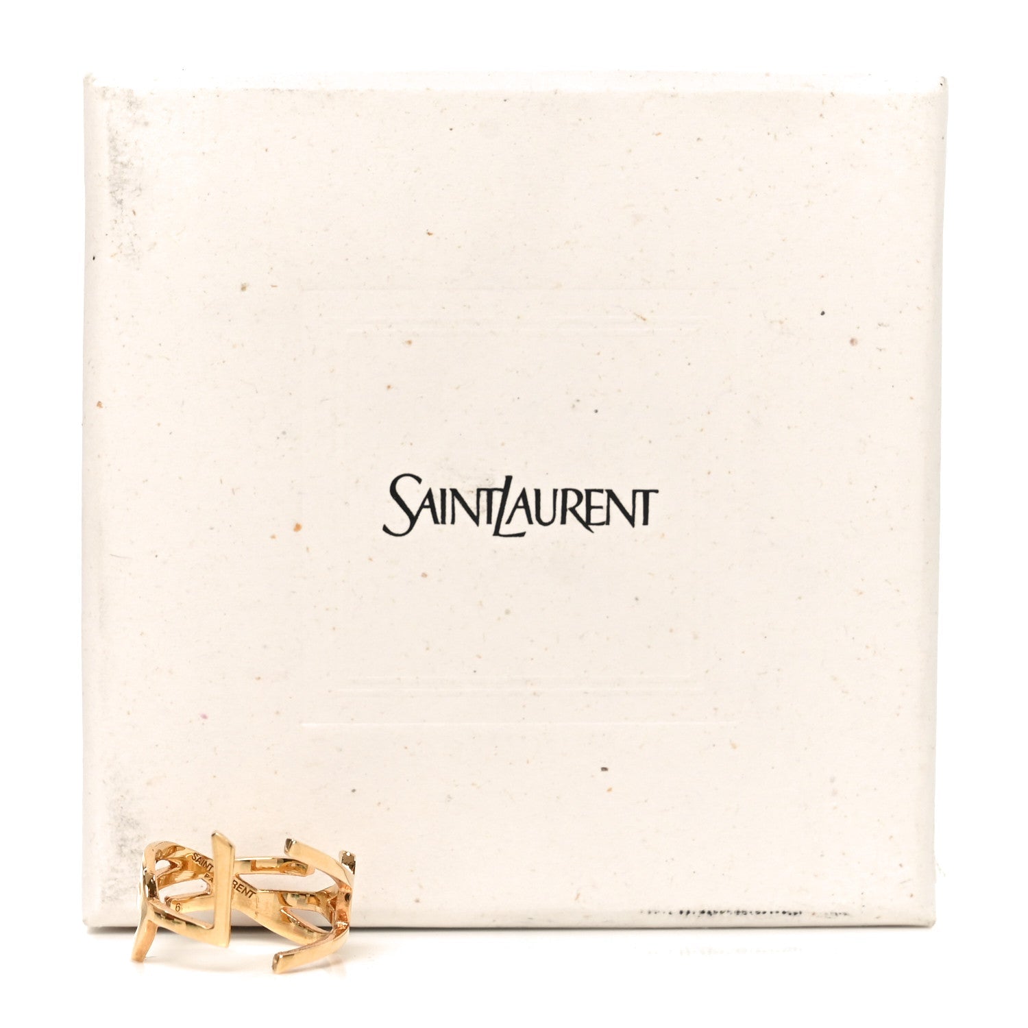 Straited Brass Monogram Ring 6 Gold