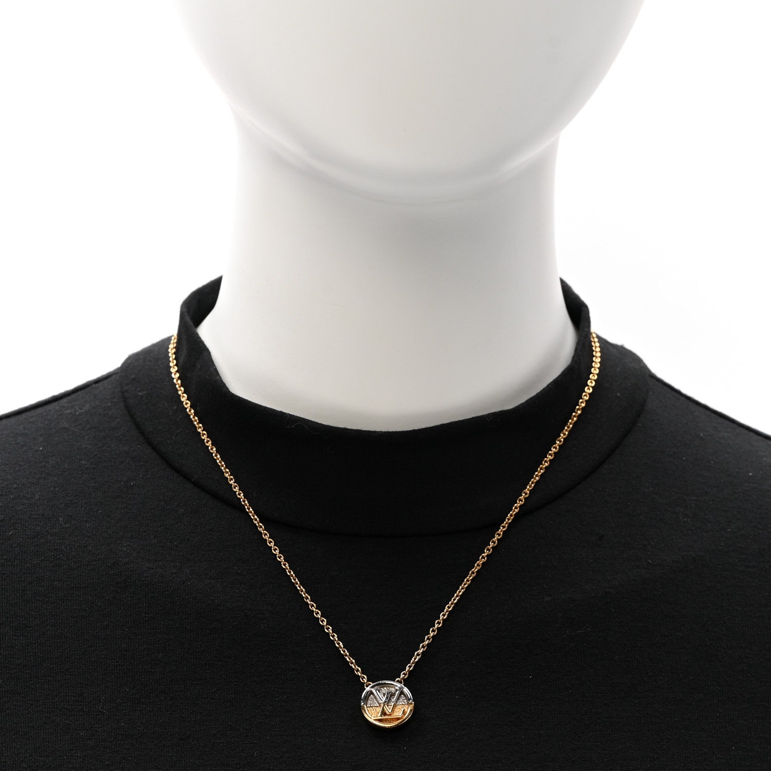 Metal L to V Necklace Gold Silver