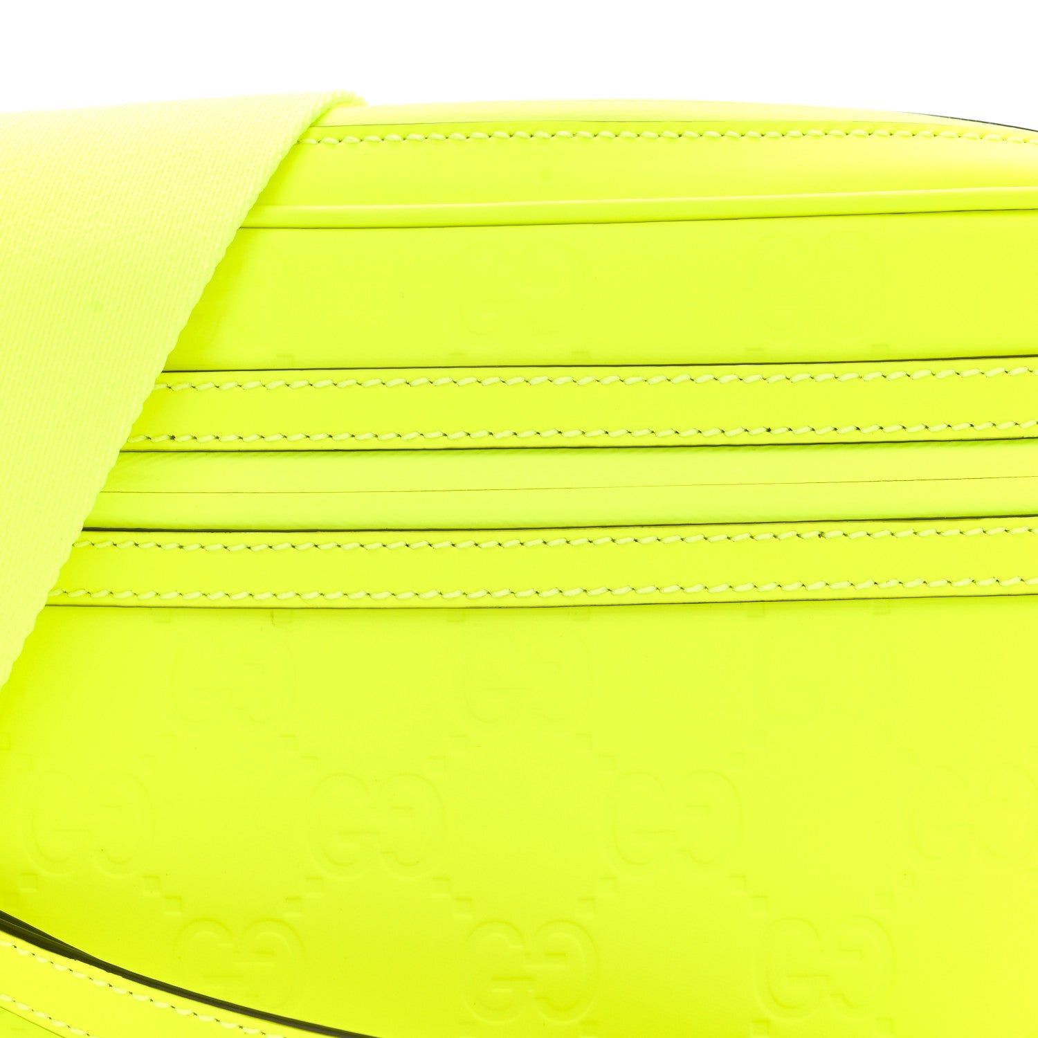 Rubber Effect Monogram GG Crossbody Bag Fluorescent Yellow