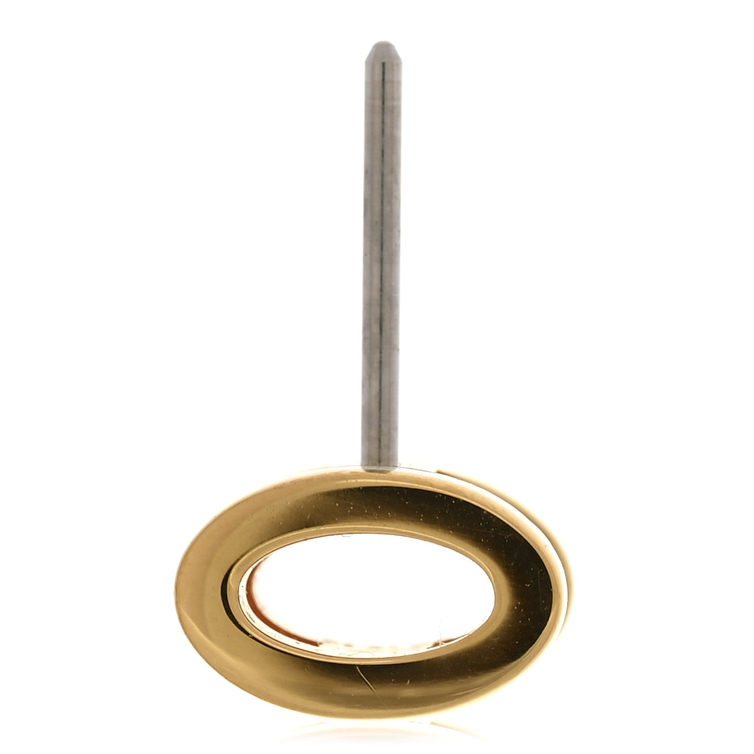 Gold Lacquered Pop H Earrings White