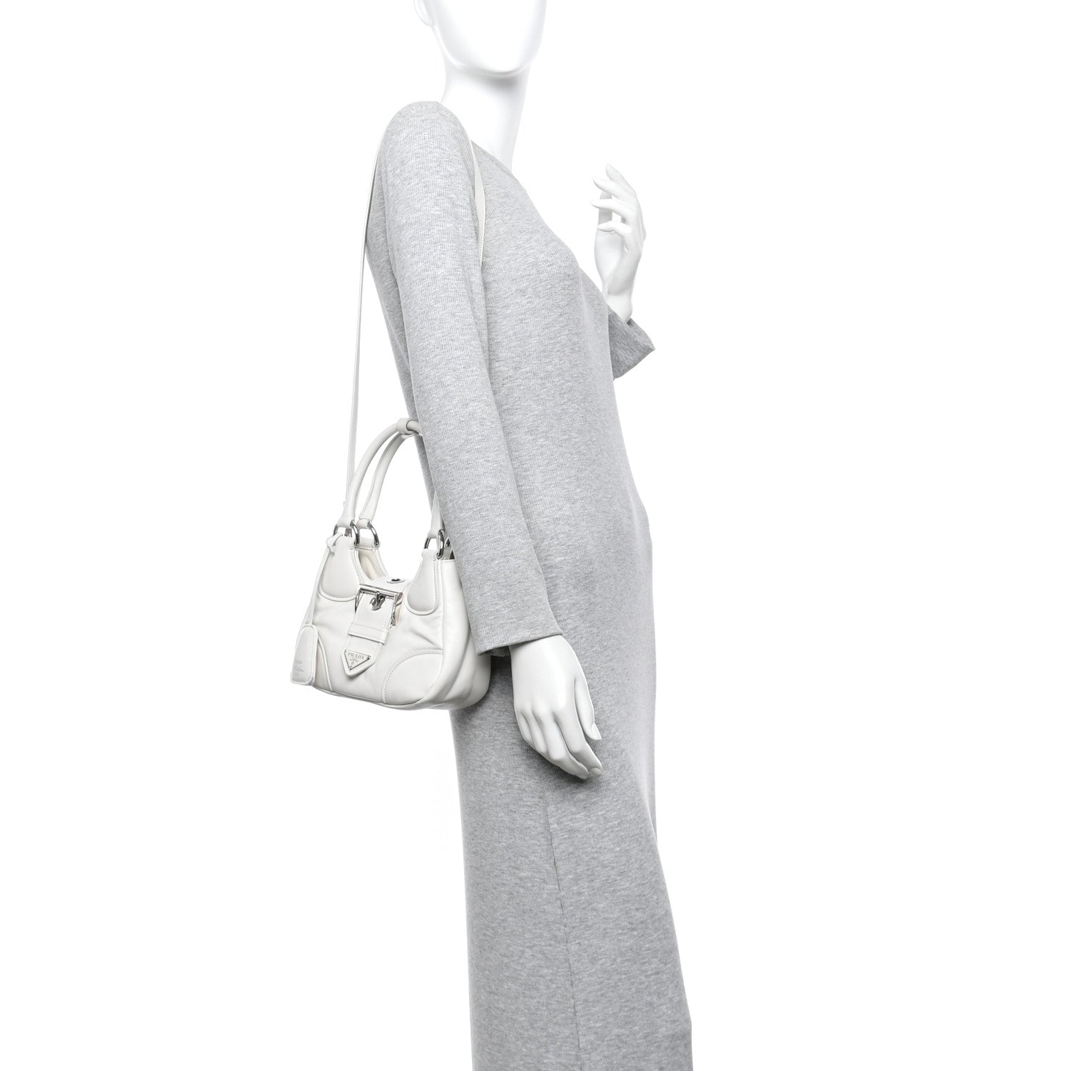 Nappa Soft Padded Re-Edition 2002 Moon Bag White