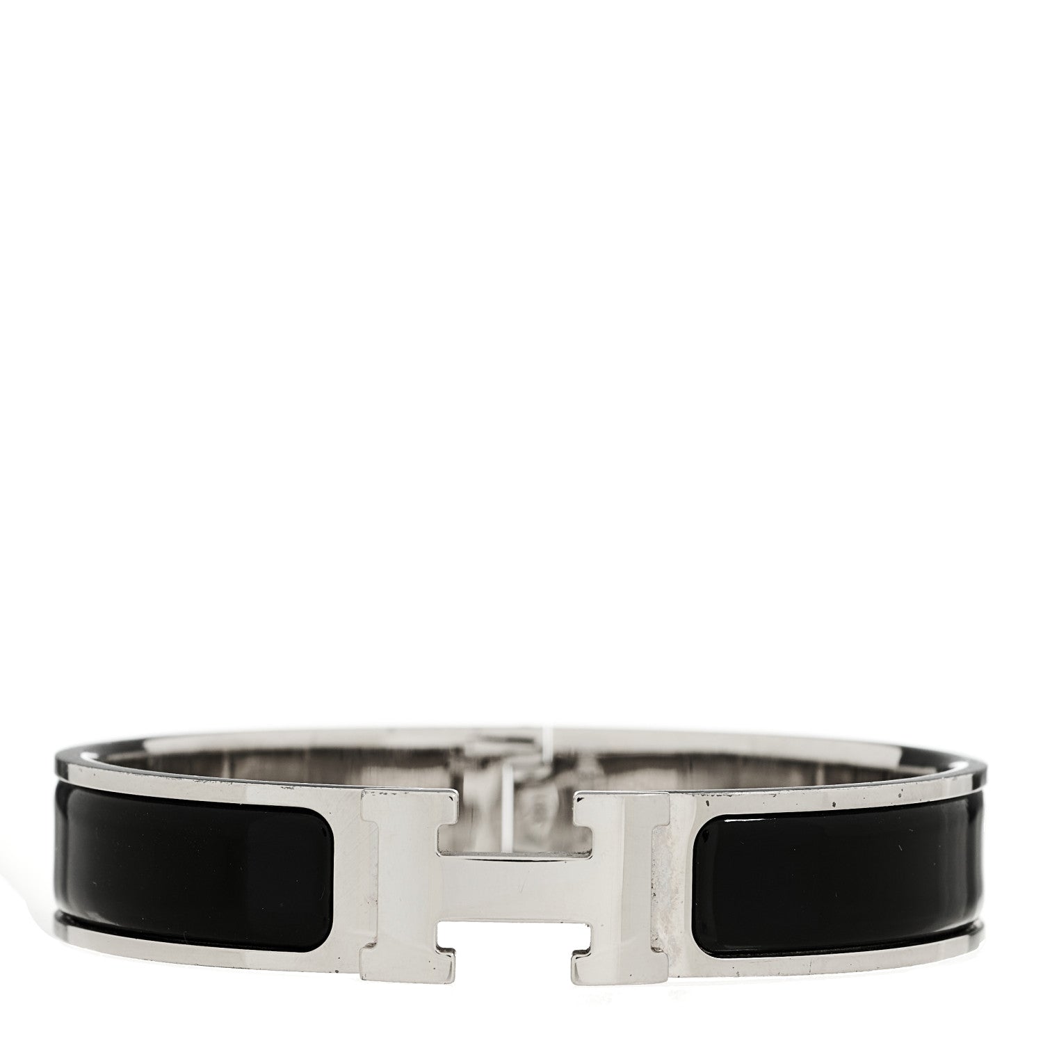 Enamel Narrow Clic Clac H Bracelet PM Black