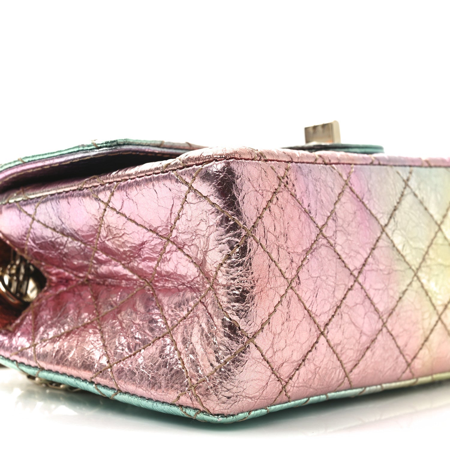 Metallic Goatskin Quilted Mini 2.55 Reissue Flap Multicolor