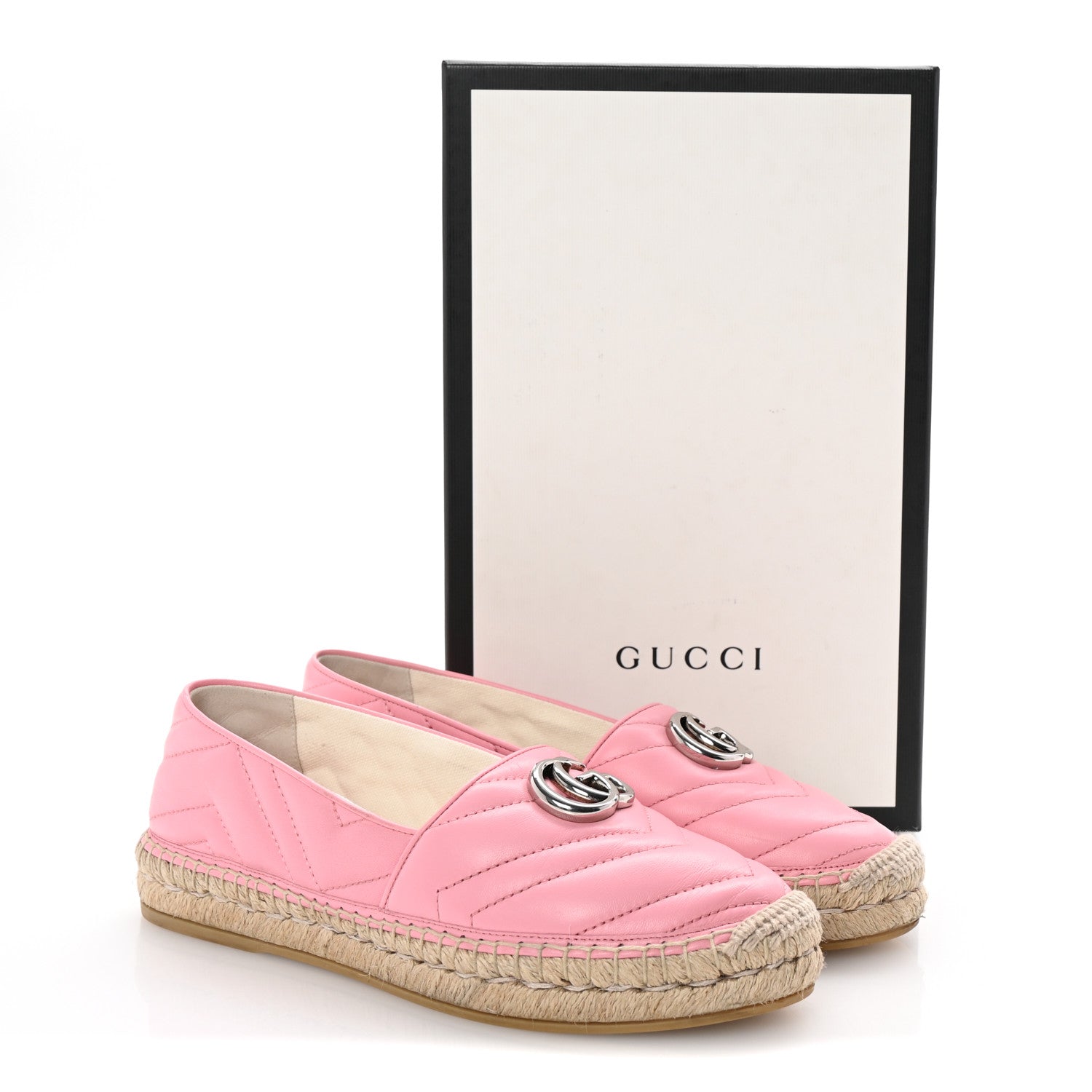 Nappa Matelasse GG Marmont Espadrilles 38.5 Wild Rose