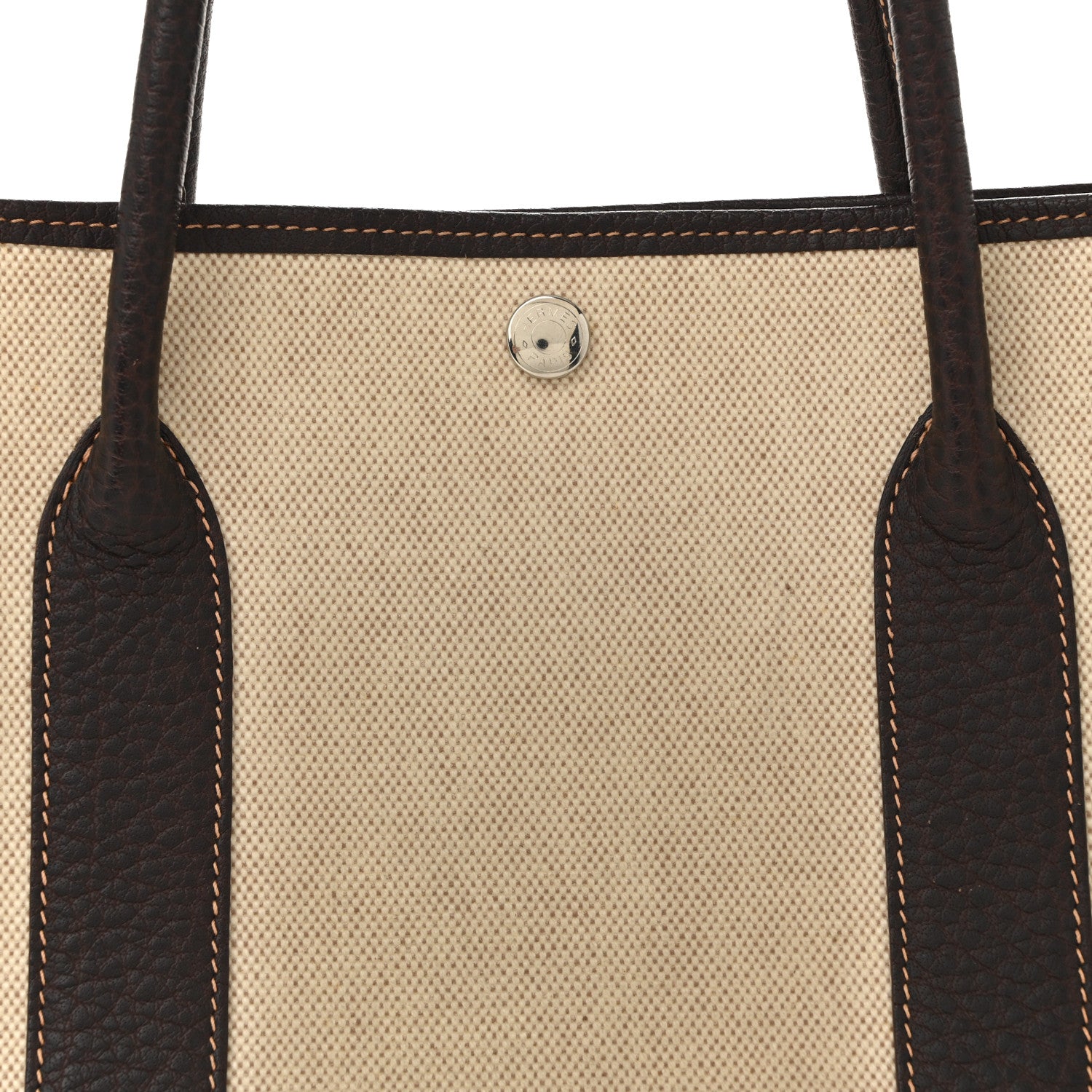 Toile Buffle Gala Garden Party Tote 36 MM Marron Fonce Marron Fonce