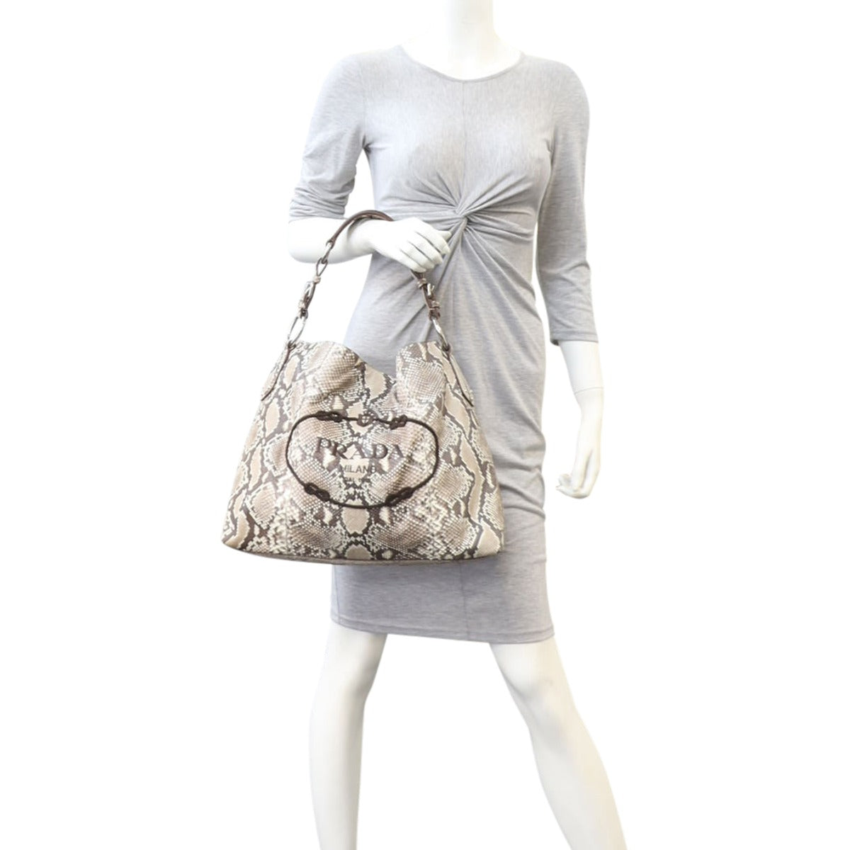 Prada Python Logo Hobo