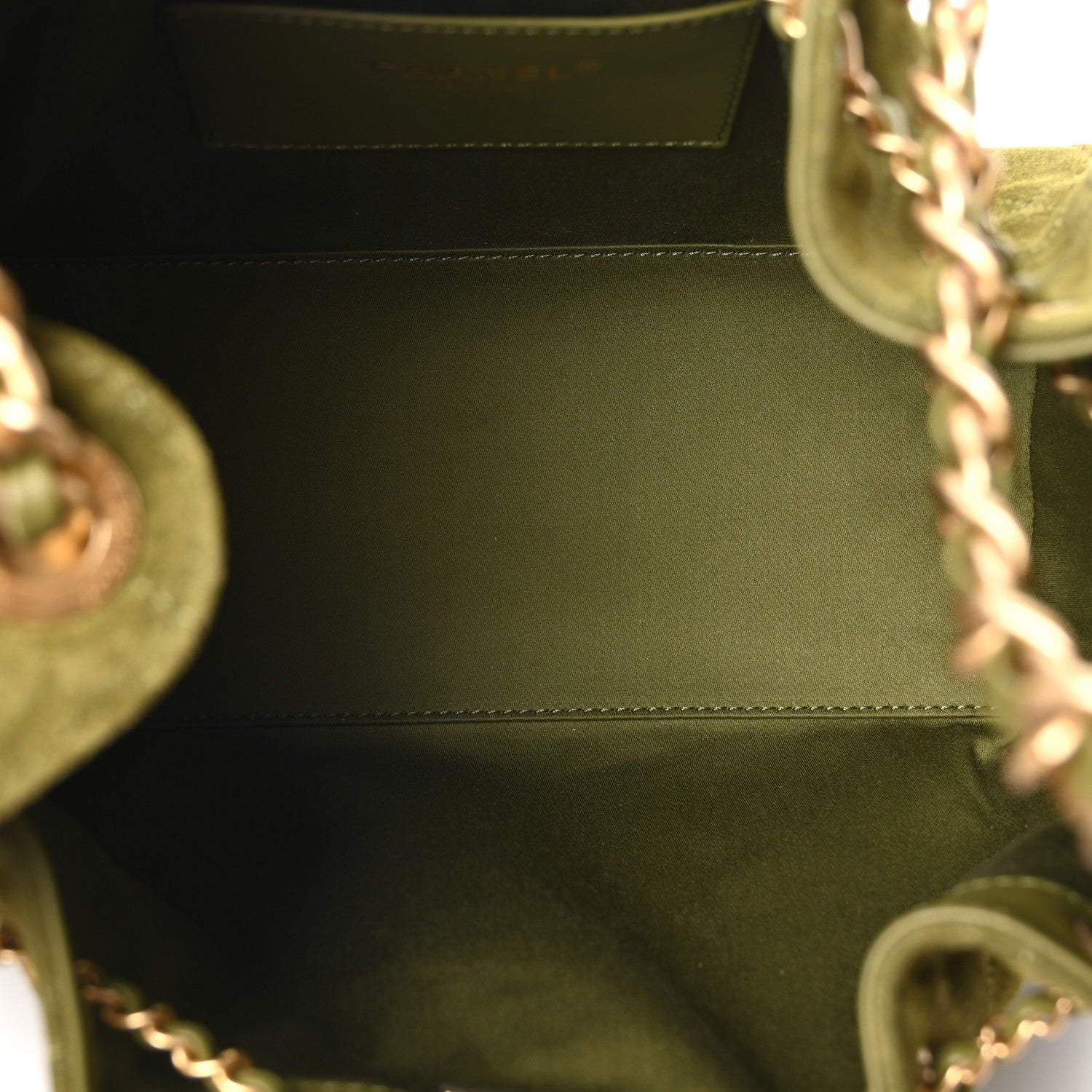 Suede Quilted Small Chanel 25 Handbag Khaki