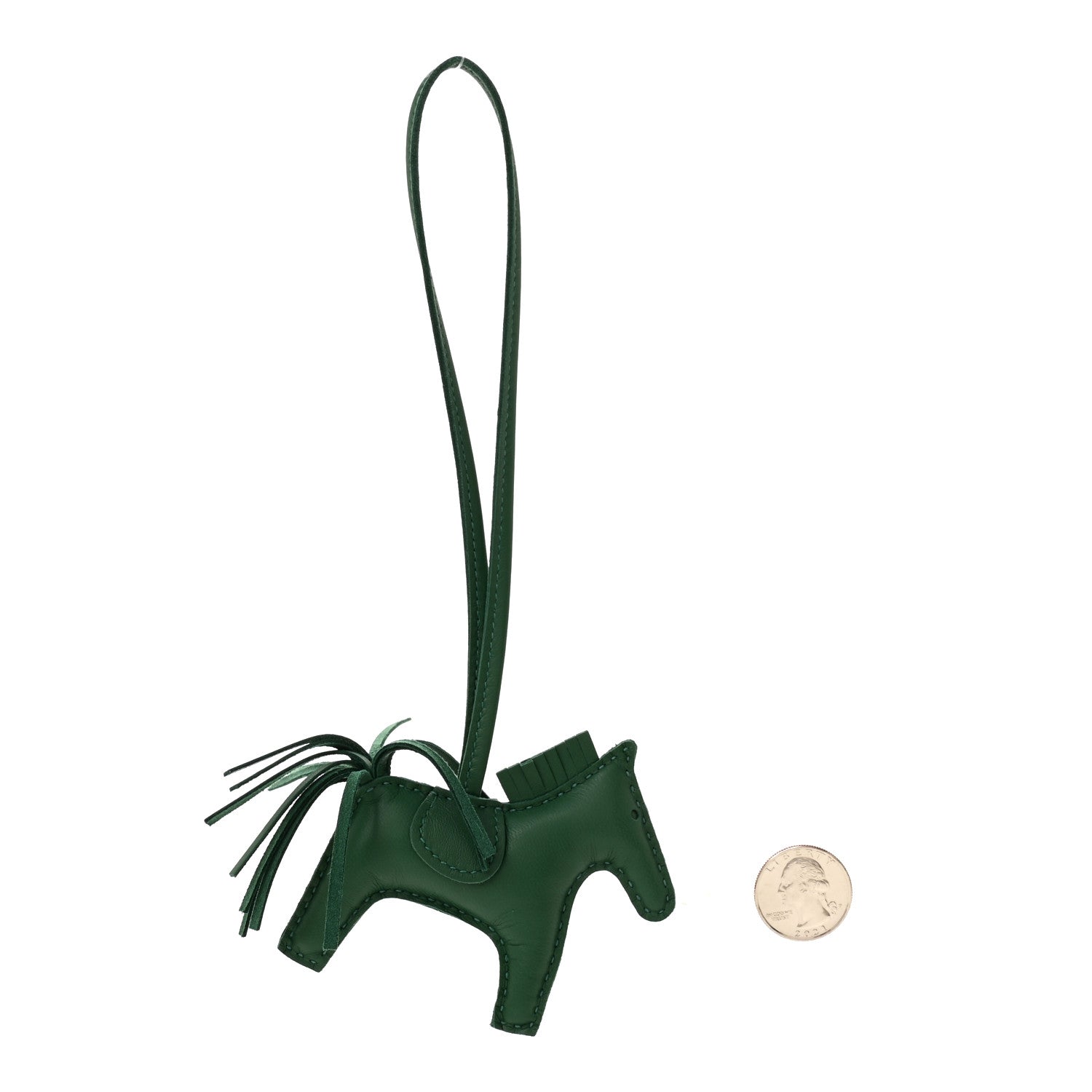 Milo Lambskin Grigri Rodeo Horse Bag Charm PM Vert Moyen