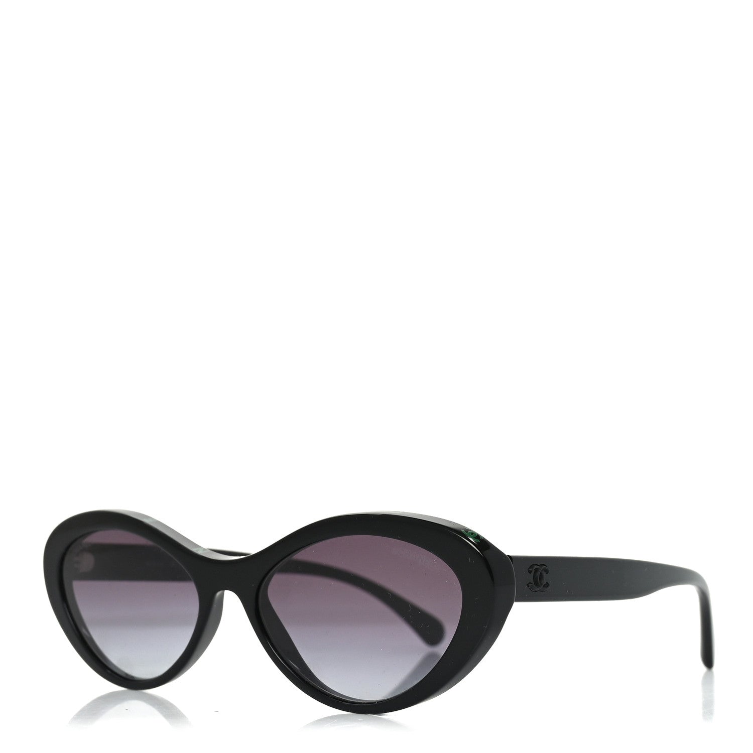 Acetate Oval Sunglasses 5416 Black Green