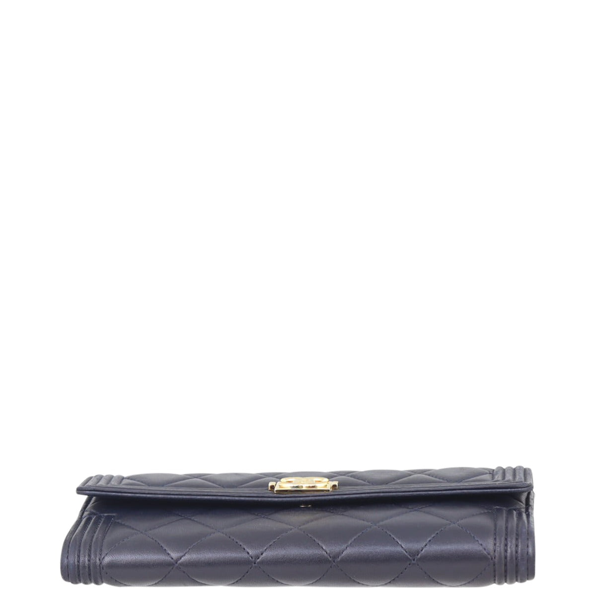Chanel Boy Long Flap Wallet | Dark Midnight Blue
