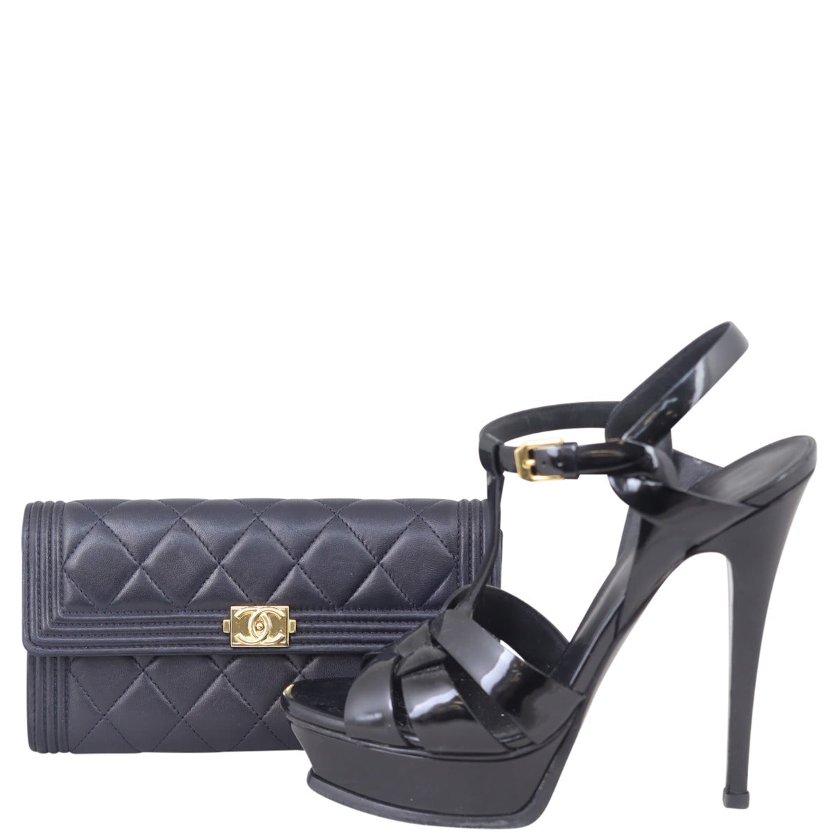 Chanel Boy Long Flap Wallet | Dark Midnight Blue