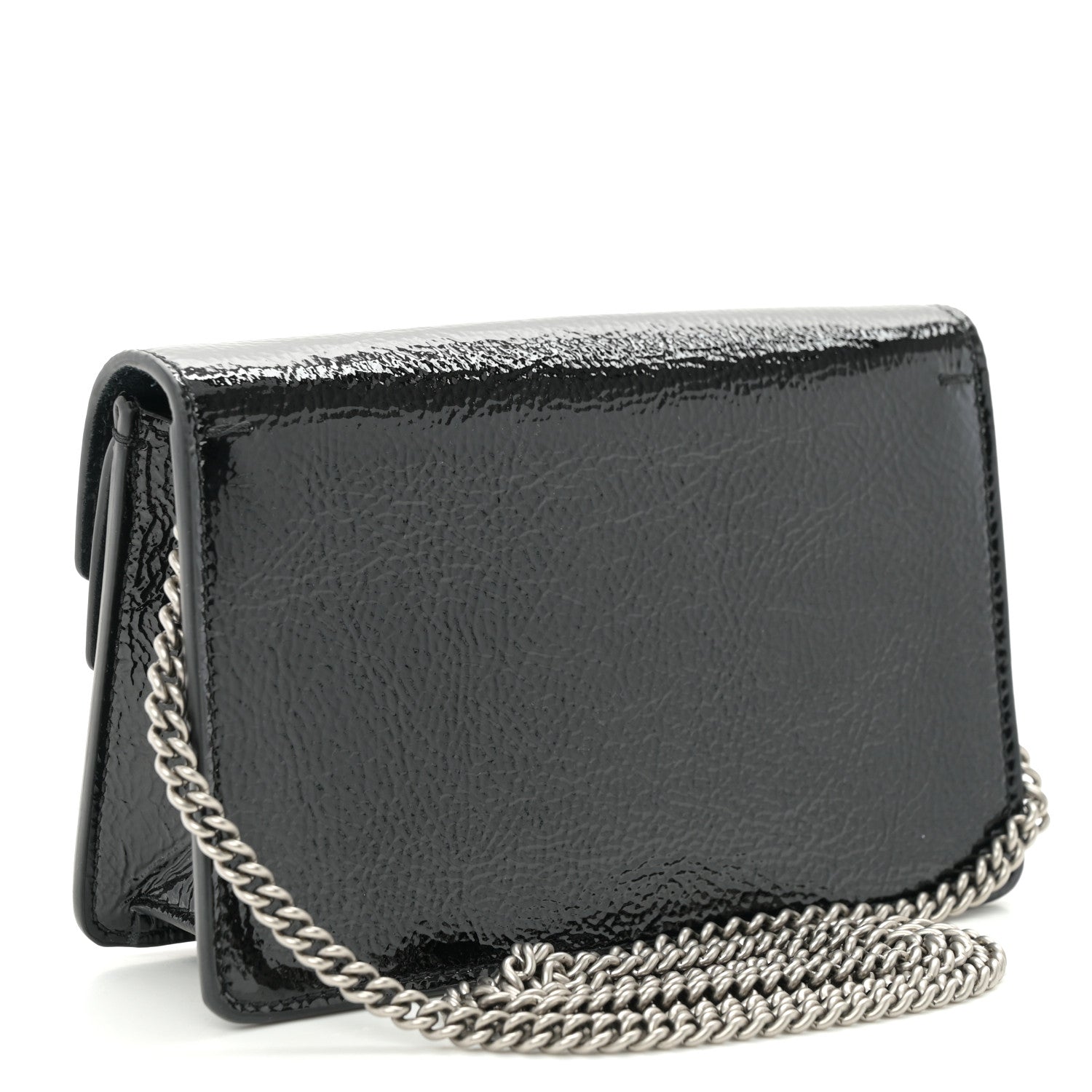 Crinkled Patent Mini Dionysus Shoulder Bag Black