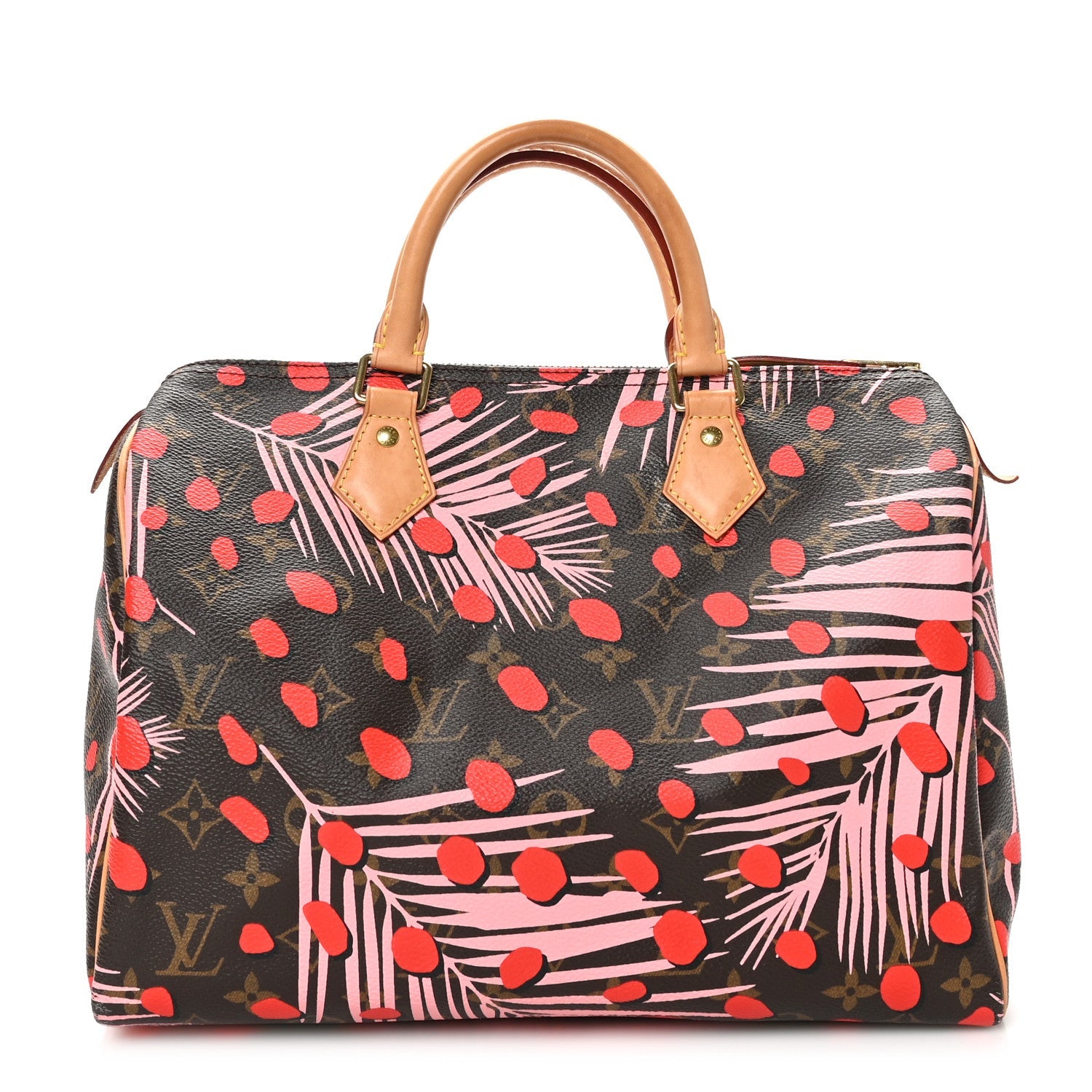 Monogram Jungle Dots Speedy 30 Sugar Pink Poppy