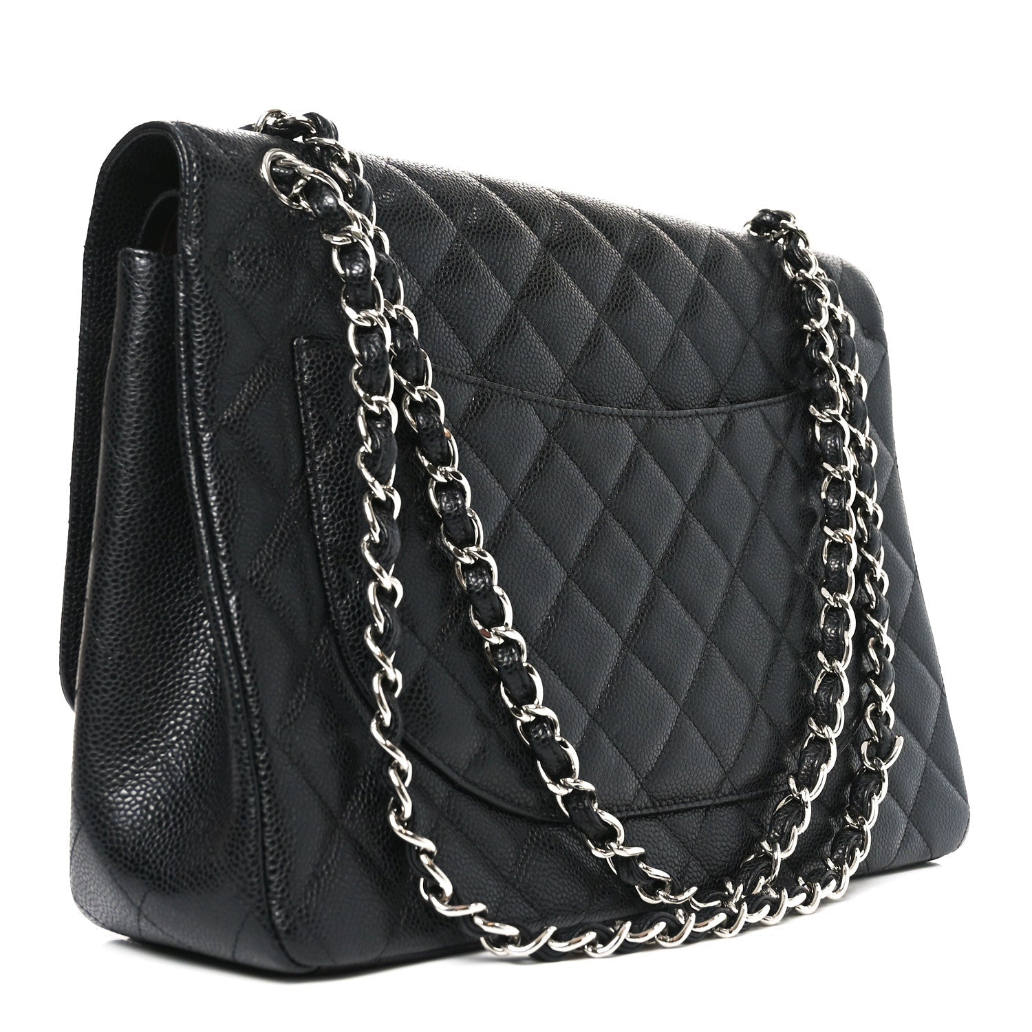 Caviar Quilted Maxi Double Flap Black
