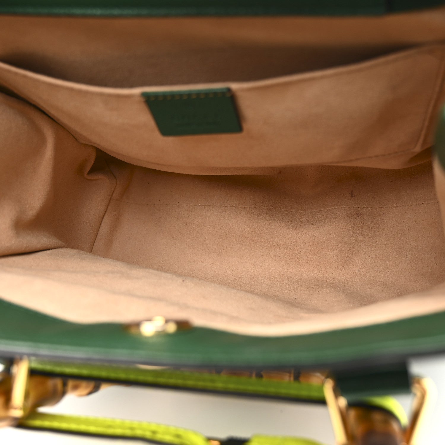 Wonka Grain Calfskin Small Diana Tote Bag Green Yellow Fluo