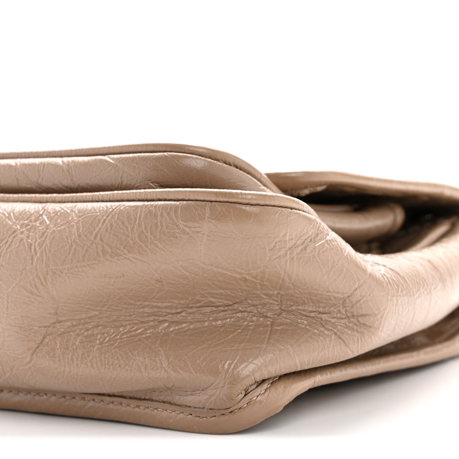 Crinkled Calfskin Matelasse Monogram Baby Niki Chain Satchel Light Taupe