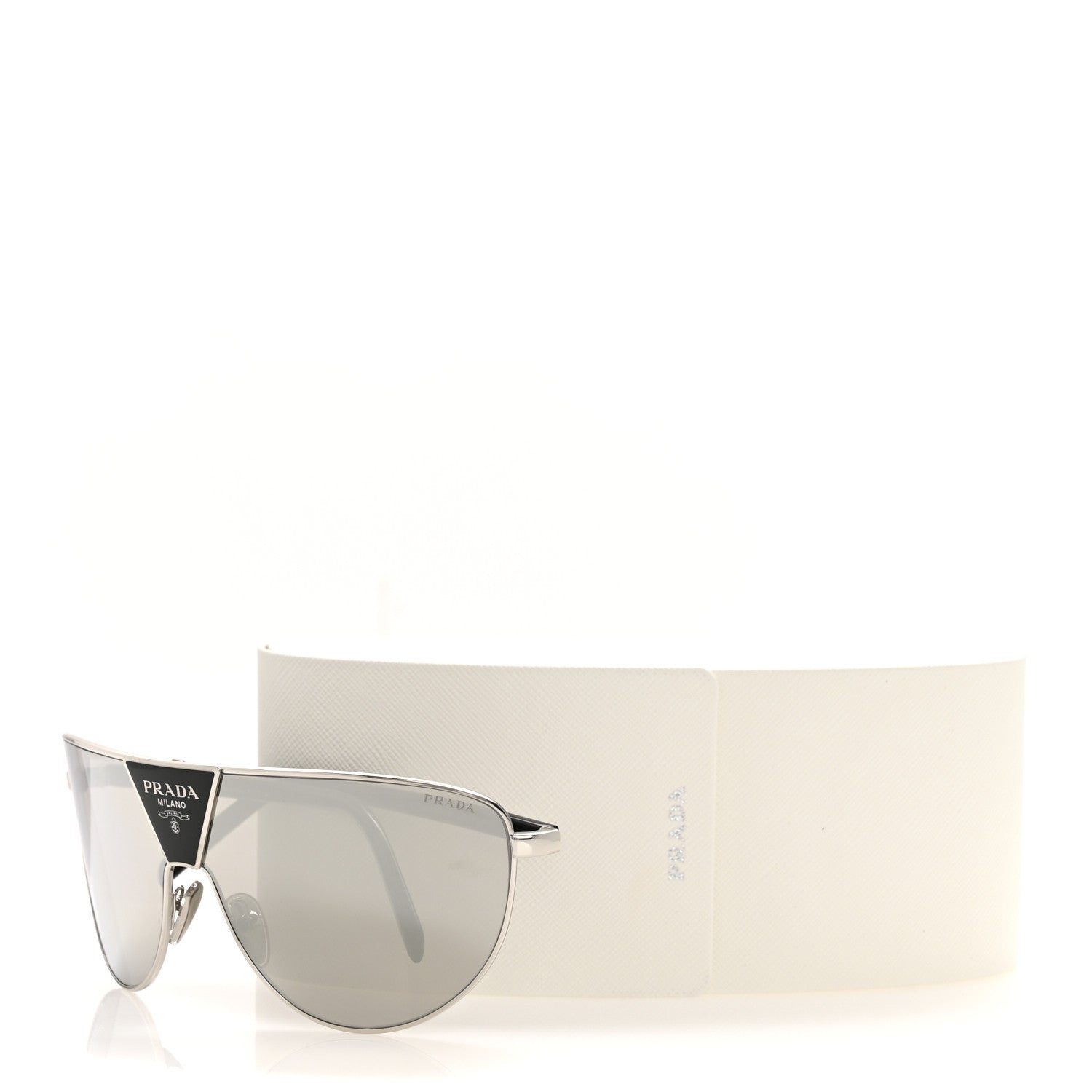 Metal Shield Sunglasses SPR 69ZS Silver Light Grey