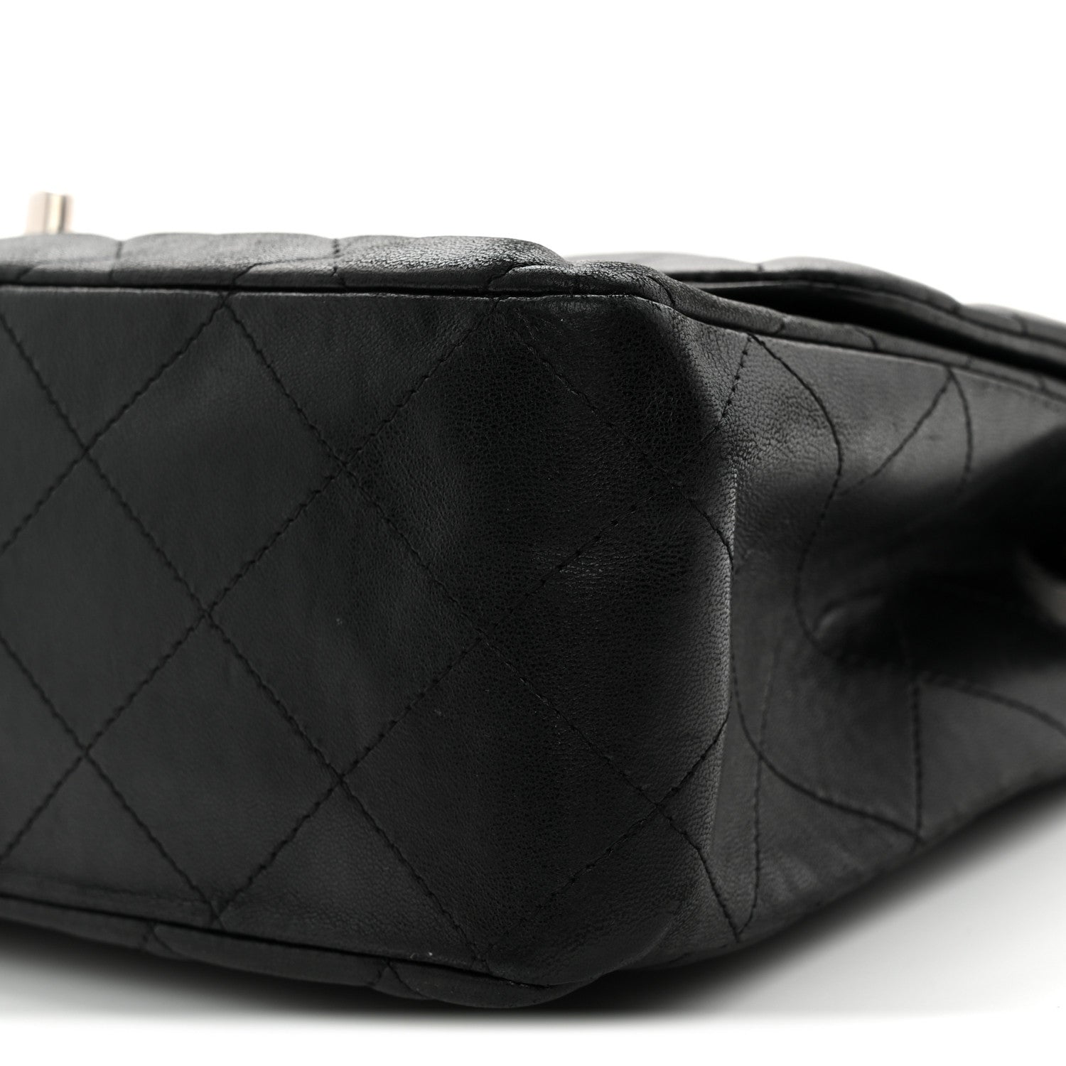 Lambskin Quilted Jumbo Single Flap Black