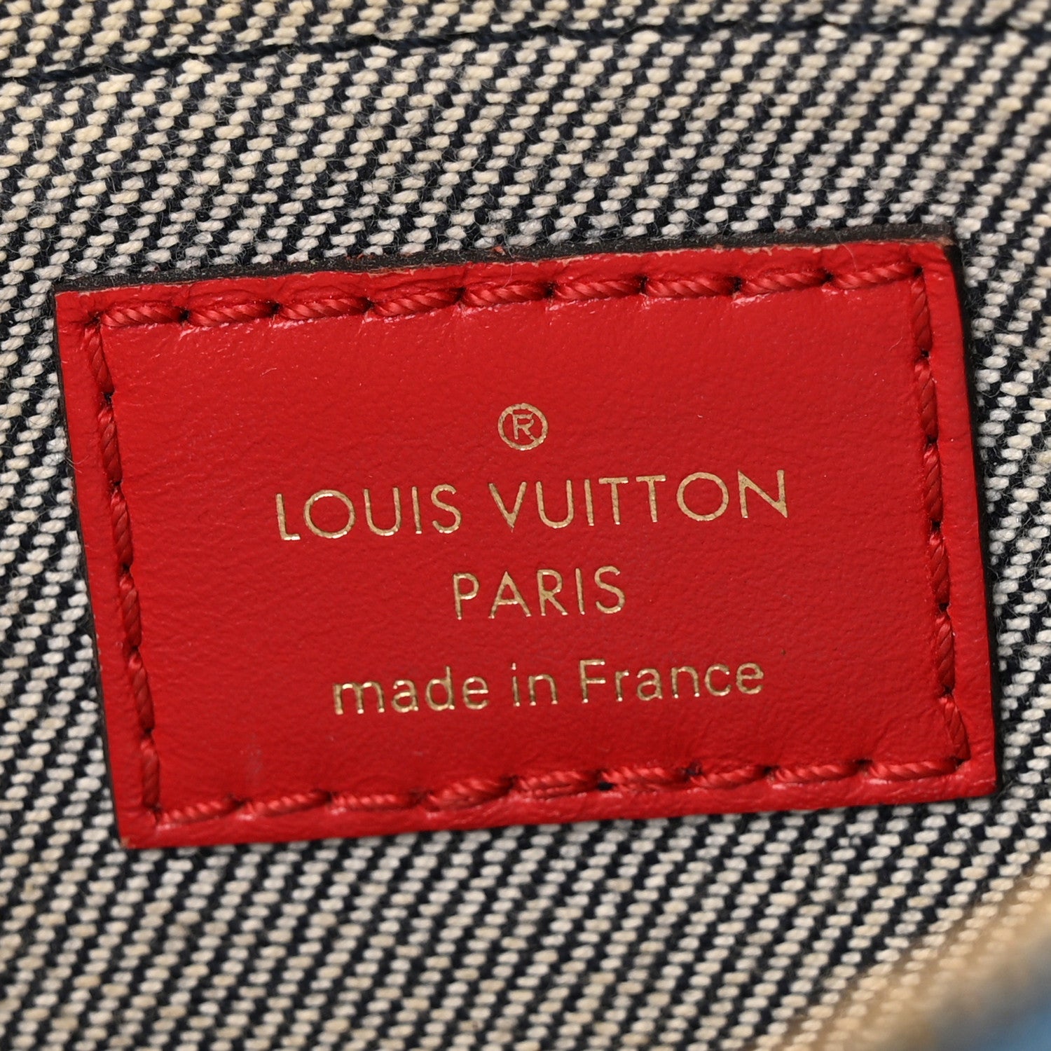 Denim Damier Monogram Patchwork Multi Pochette Accessories Blue Rouge