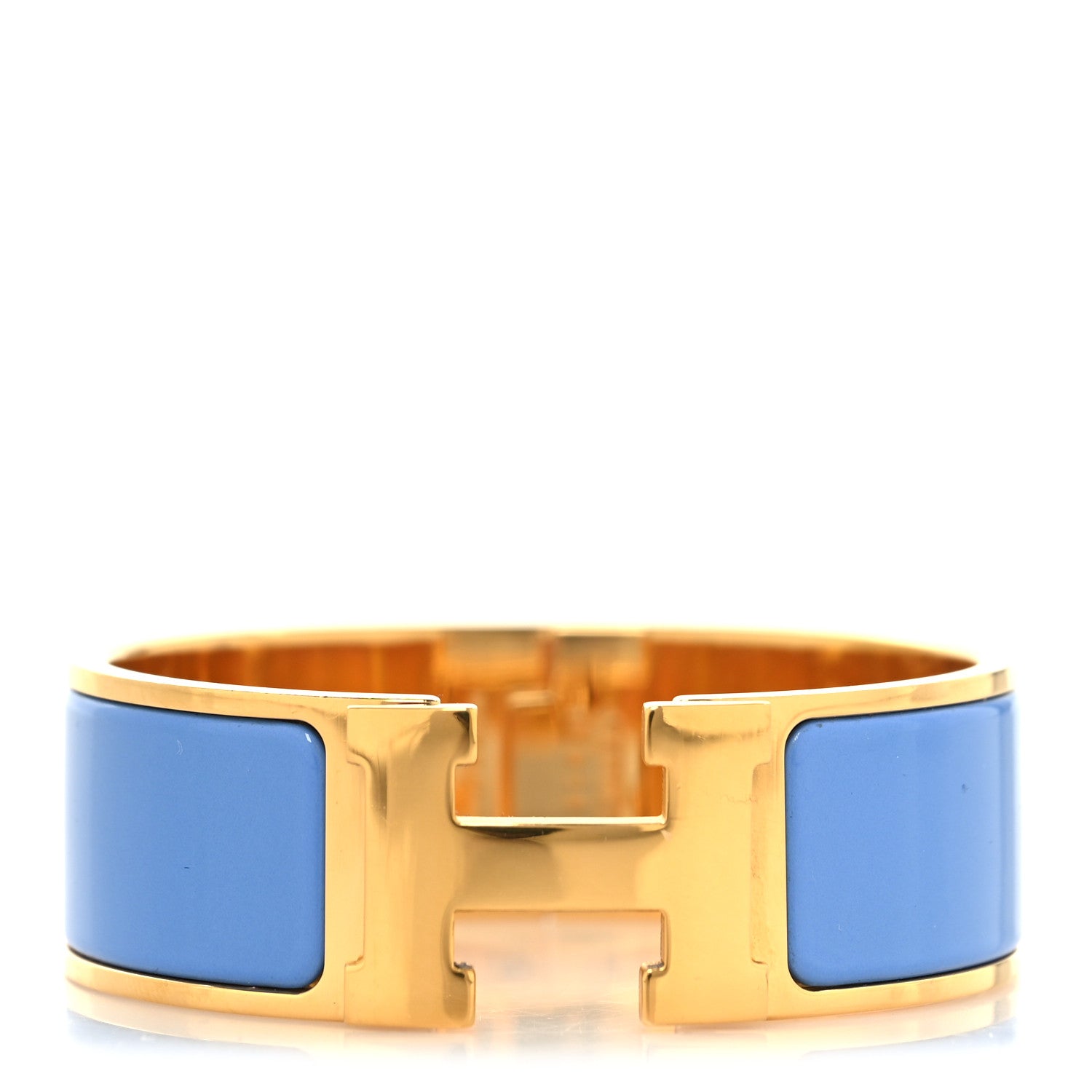 Enamel Wide Clic Clac H Bracelet PM Bleu Transat